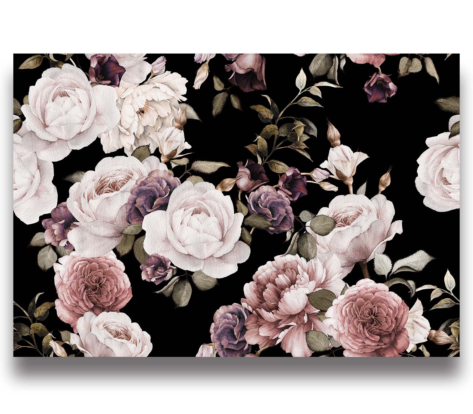 Cliouar-Peony Flowers Wall Mural Wallpaper For Bedroom Living Room Purple Flower Wallpaper Rose Mural Wallpaper 158'' X 110''(No