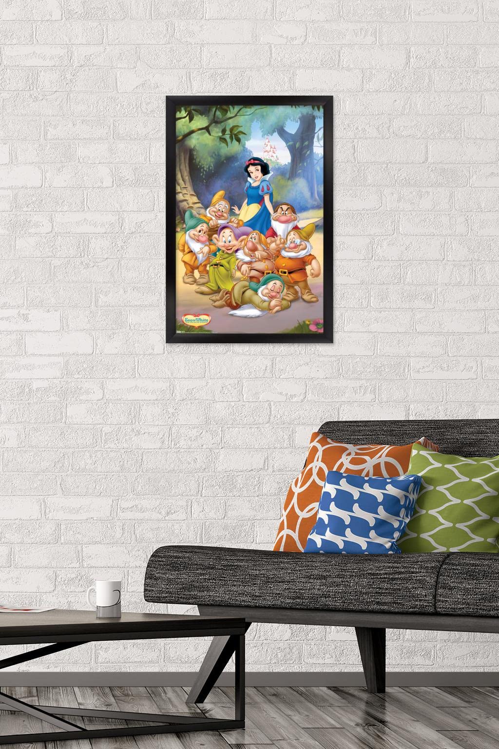 Trends International Disney Snow White And The Seven Dwarfs - Group Wall Poster, 14.725'' X 22.375'', Black Framed Version