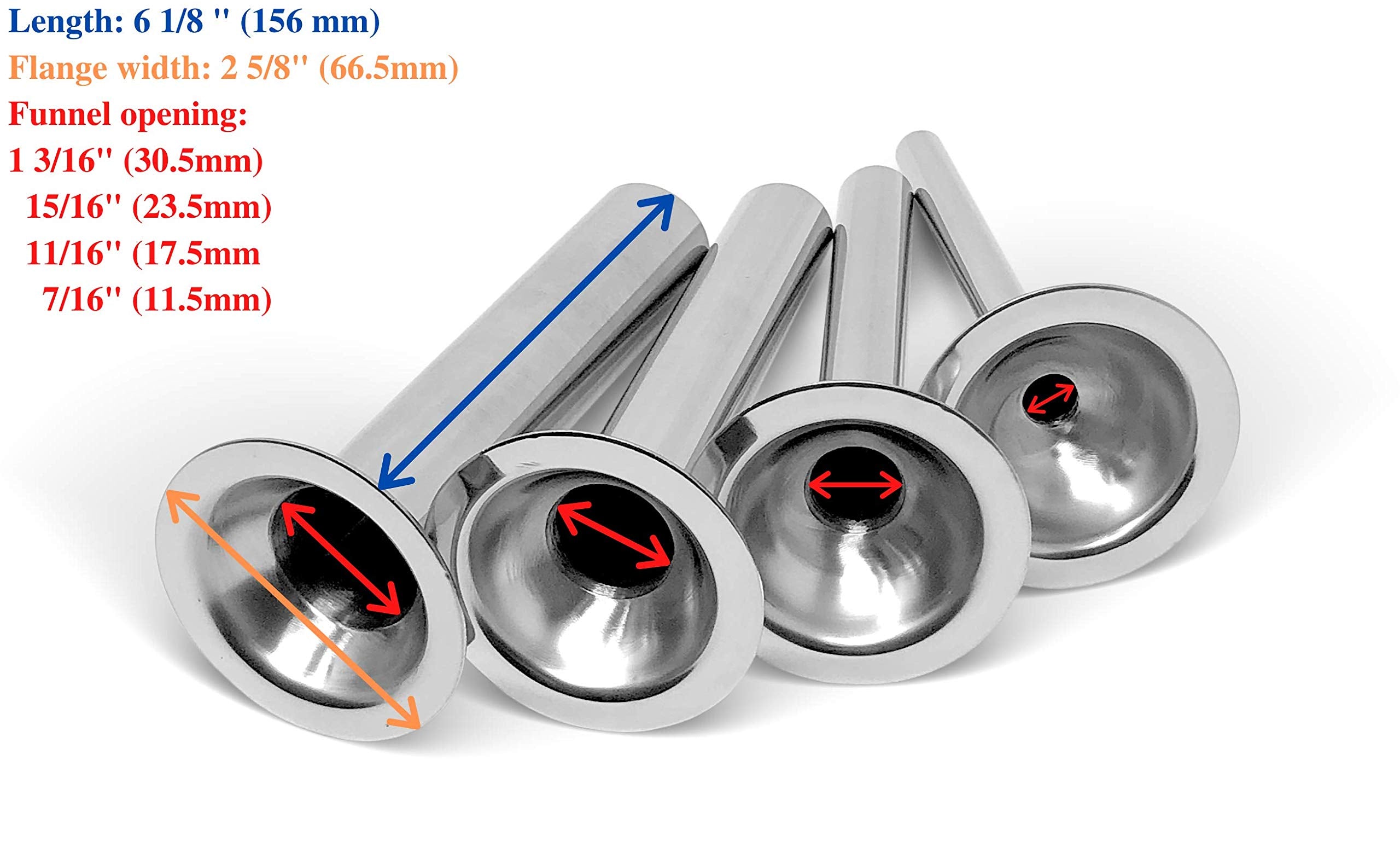 #8 Stainless Steel Sausage Stuffing Tubes For Meat Grinder (Set Of 4)