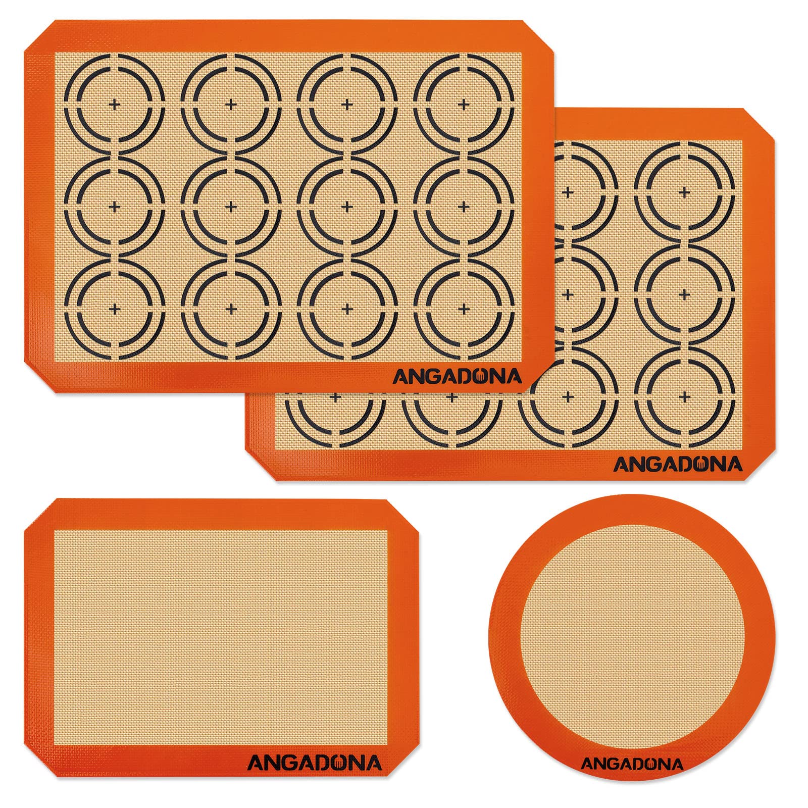 Silicone Baking Mat Sheets Set, Easy Clean &Non-Stick Food Grade Reusable Baking Mats, 2 Half Sheet Cookie mat+1 Quarter sheet+1