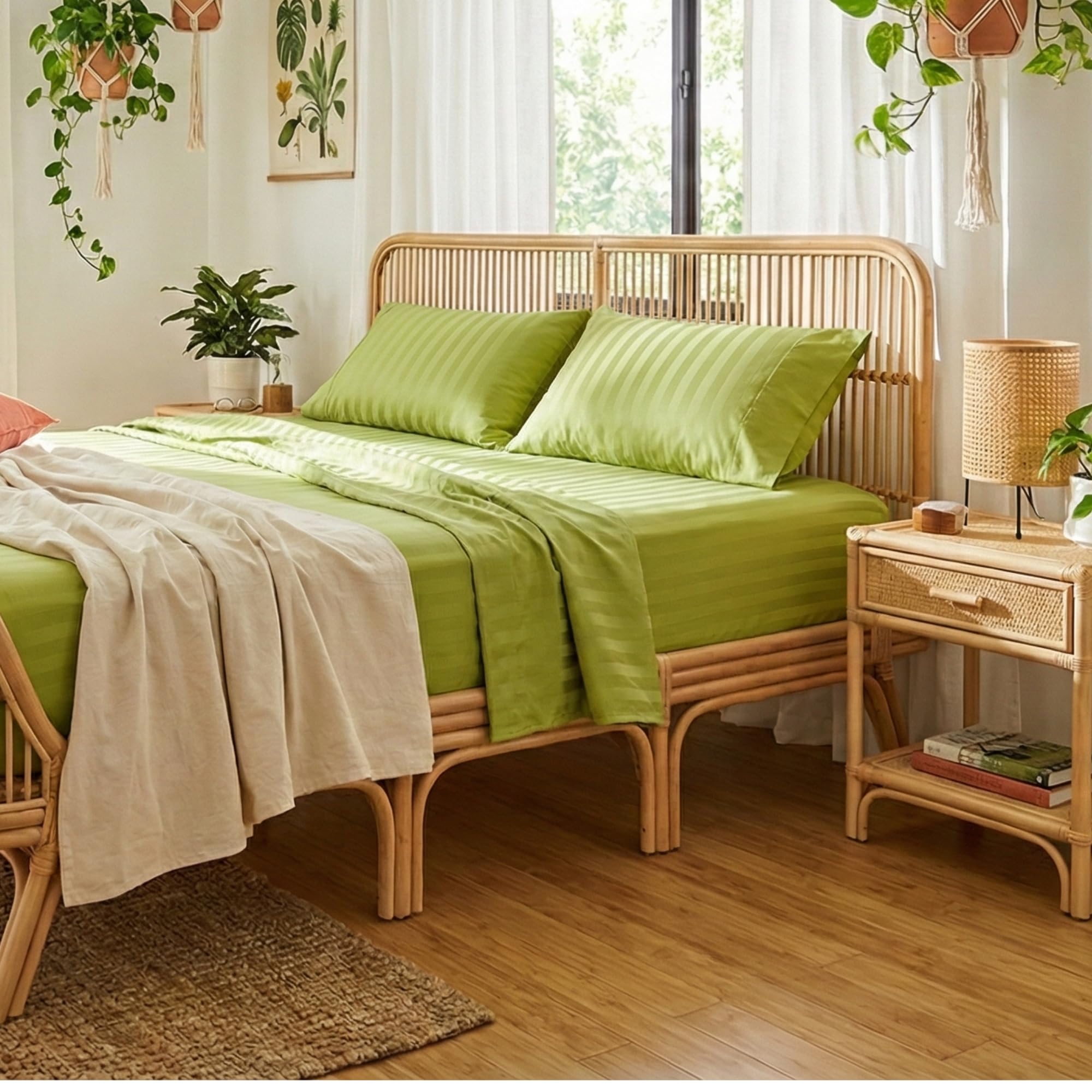 Naksh King Size Bed Sheet Cotton - Stripes Design, 210 Tc Soft & Breathable Fabric, Includes 2 Pillow Covers, Ideal For Daily Ho