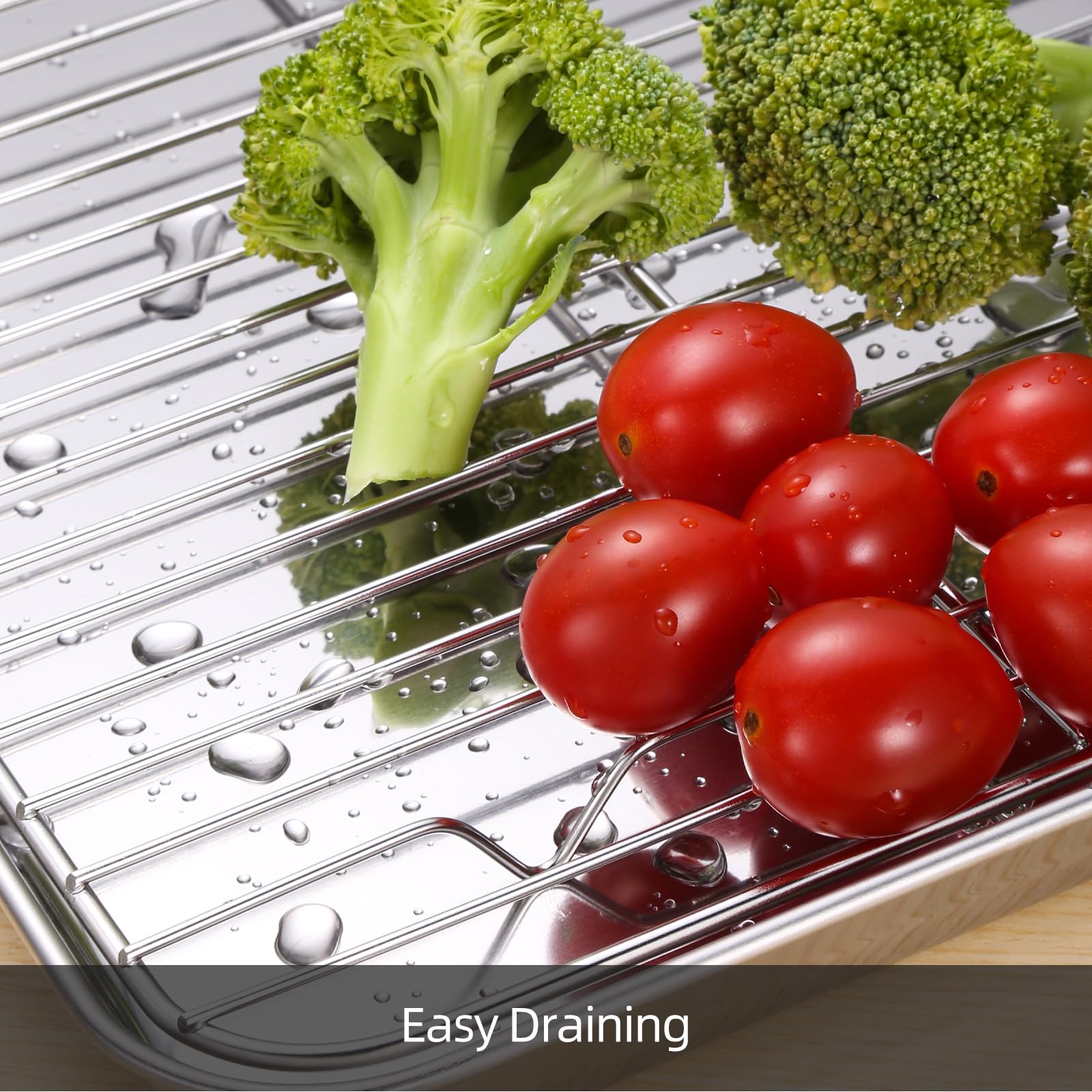 Amrules Baking Sheet With Cooling Rack Set Of 6, 3 Premium Stainless Steel Cookie Sheets And 3 Wire Racks, Kitchen Nonstick Baki