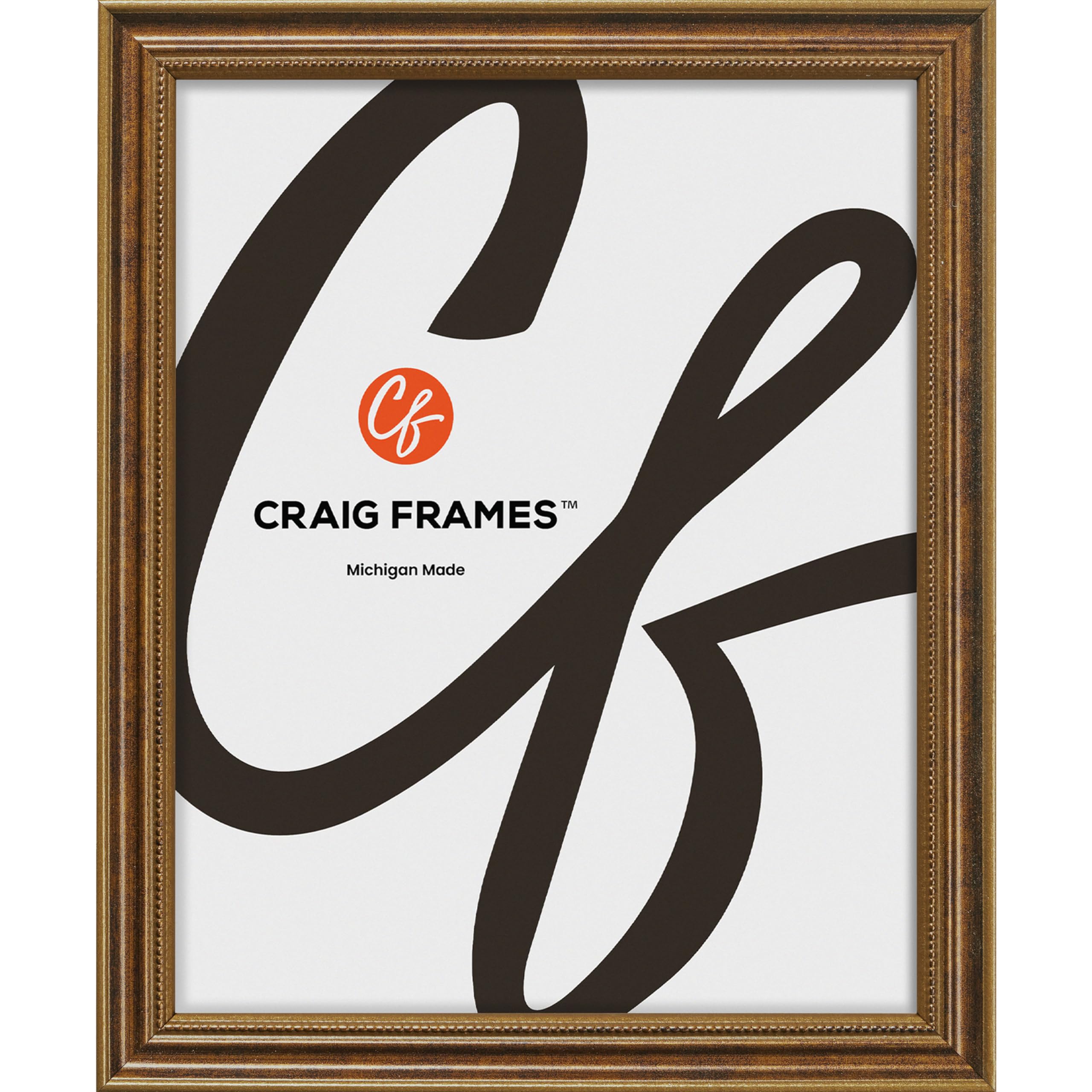 Craig Frames 314BR, 8x13 Picture Frame, Ornate Bronze