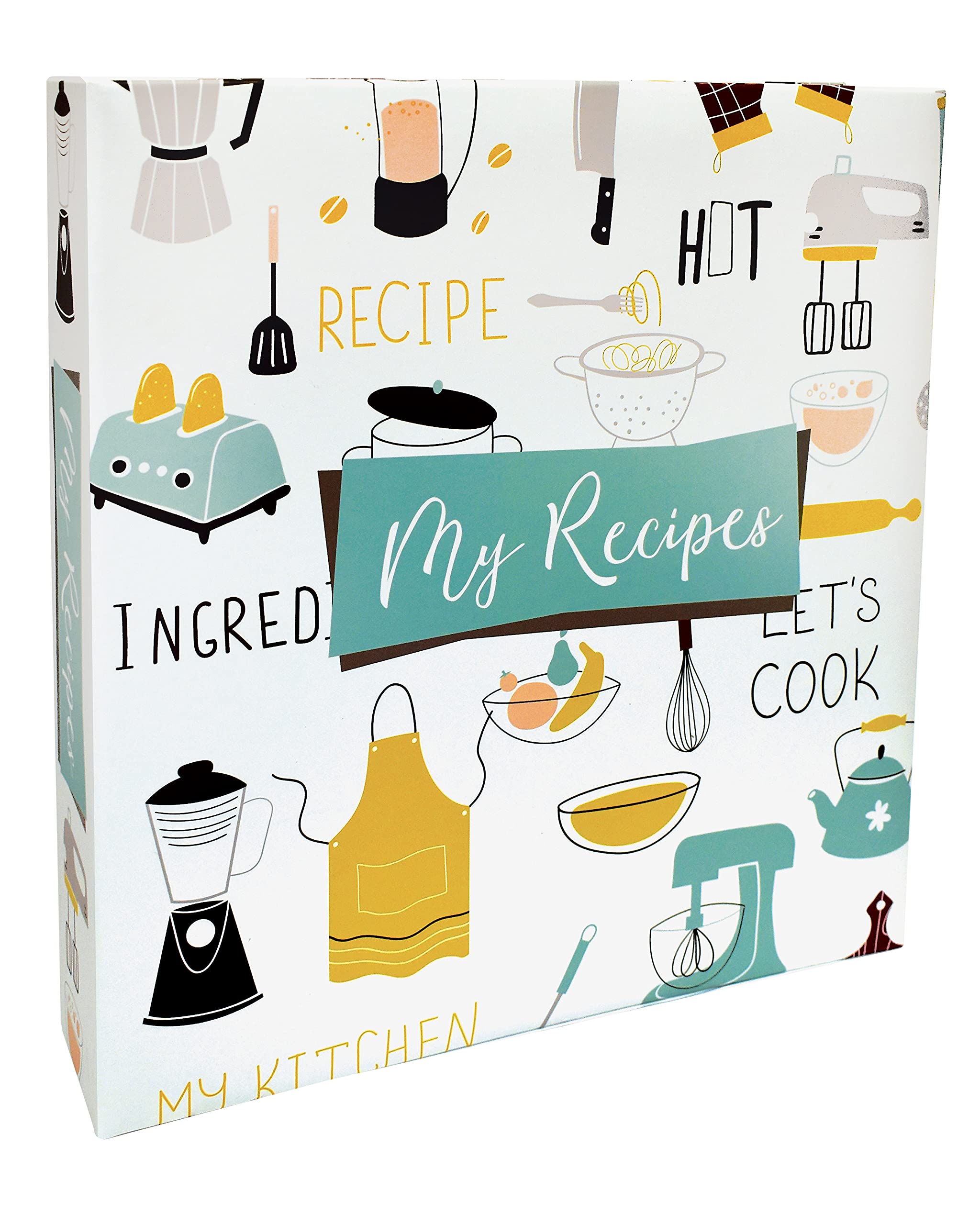 Recipe Binder, Full Page 3 Ring Standard Binder Organizer Set (With 50 Page Protectors & 12 Category Divider Tabs) By Better Kit
