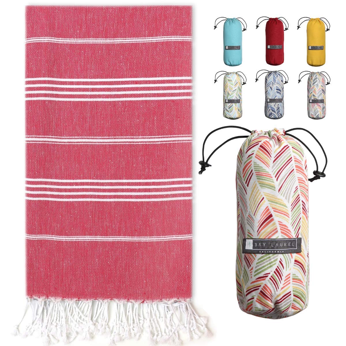 Bay Laurel Turkish Beach Towel With Travel Bag 39 X 71 Quick Dry Sand Free Lightweight Large Oversized Beach Towel Turkish Towel