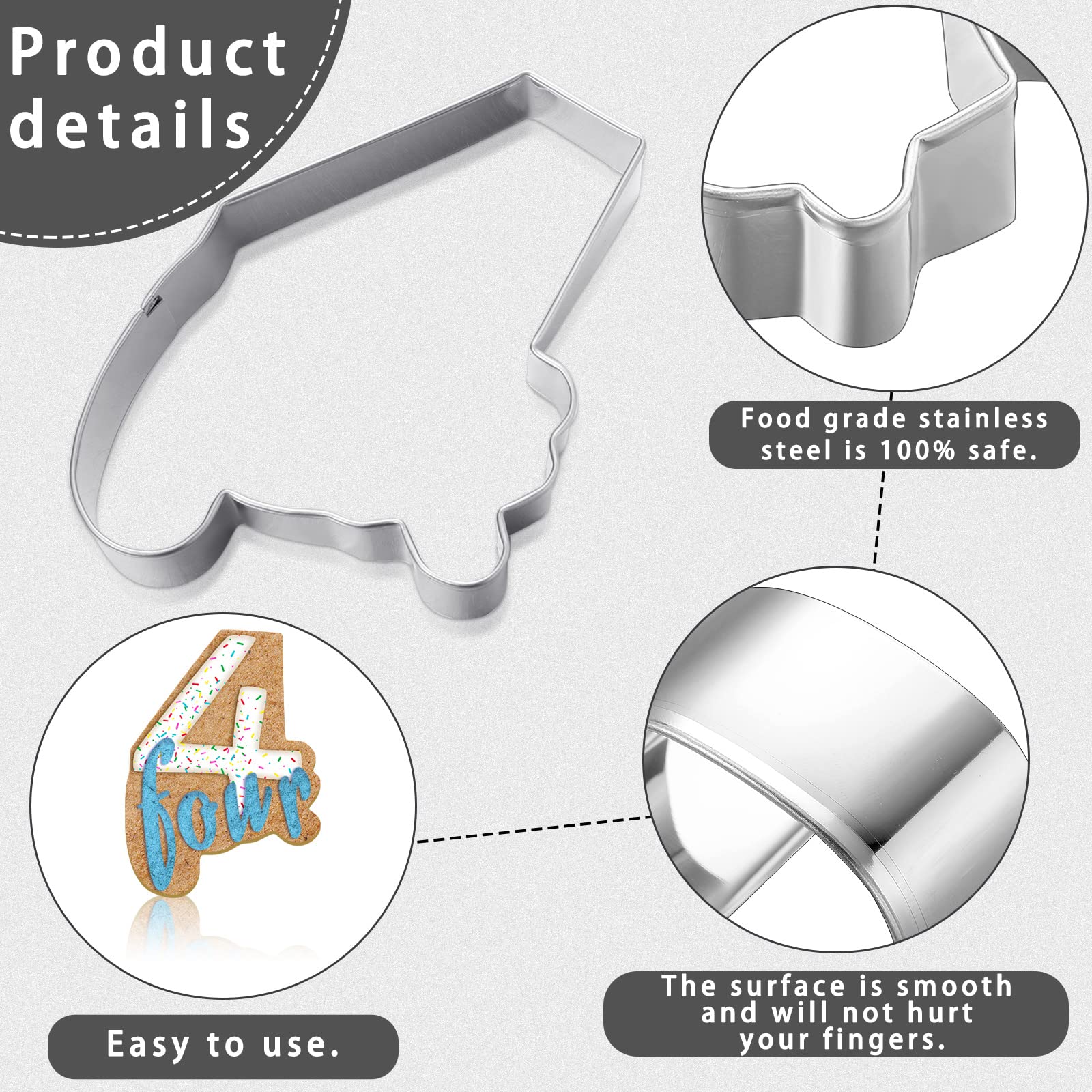 10 Pieces Numbers Cookie Cutters Number Shapes Vintage Cookie Cutter Birthday Number Cookie Mould For Home Kitchen Baking Biscui