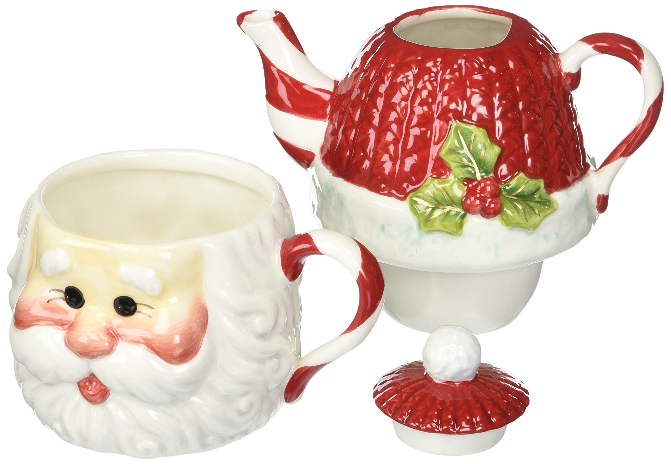 Cosmos Gifts Santa Tea For 1 Tea Set, 6-1/4-Inch