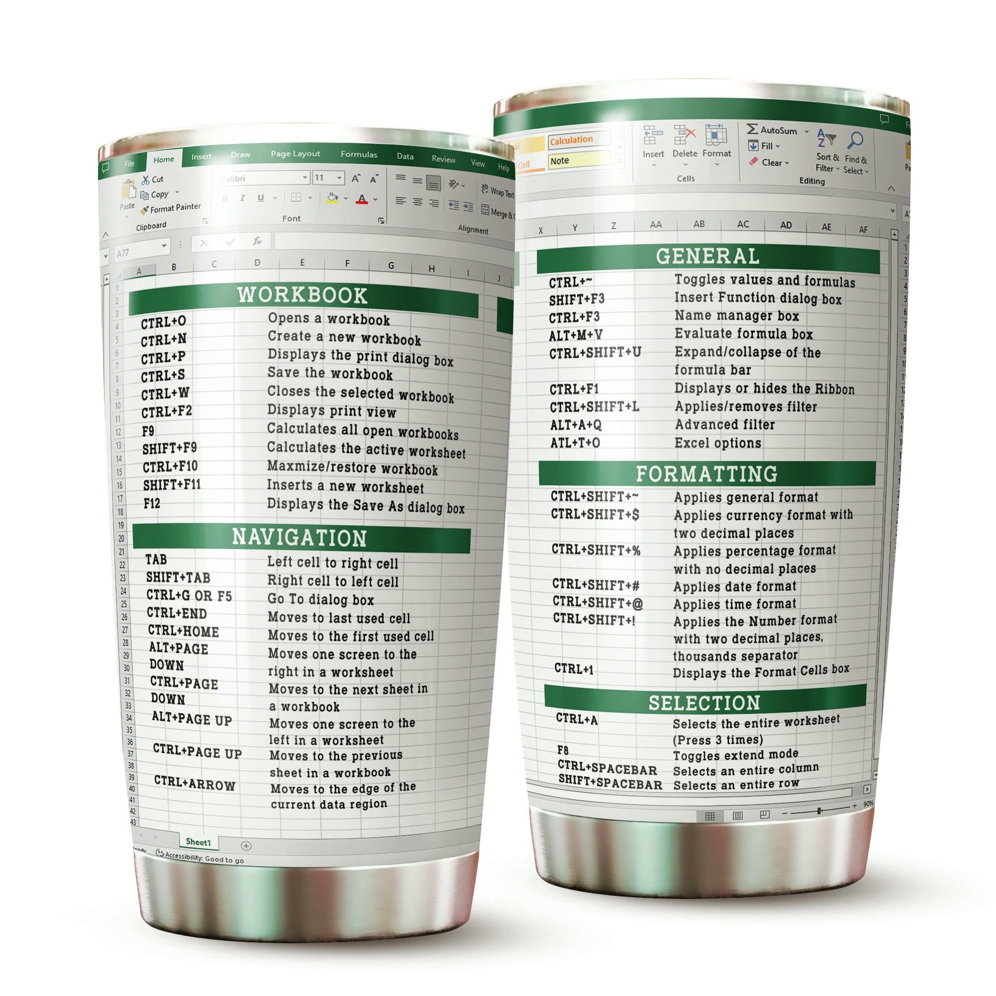WOOKOO Accountant Tumbler - 20 Oz Stainless Steel Spreadsheet Mug - Office Gift for Accountant, CPA, CFO, Tax Preparer