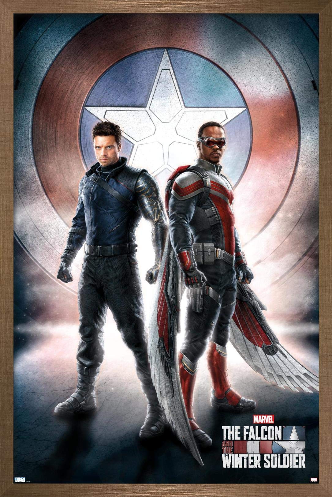Trends International Marvel Television - Falcon And Winter Soldier - One Sheet Wall Poster, 22.375'' X 34'', Bronze Framed Versi