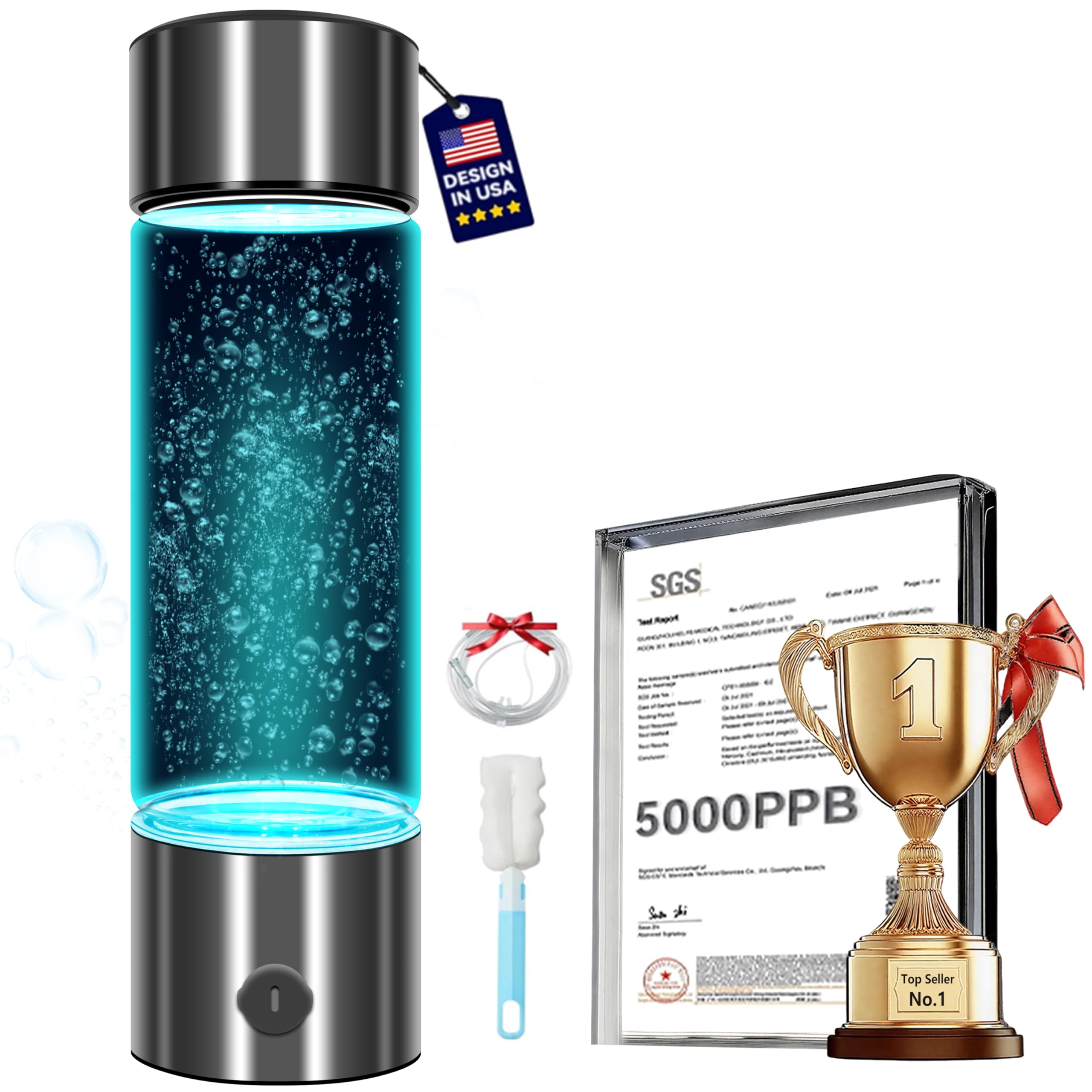 2025 New Hydrogen Water Bottle-Hydrogen Concentration up to 5000 PPB?SGS-Certified Hydrogen Generator?2025 SPE/PEM Technology Od