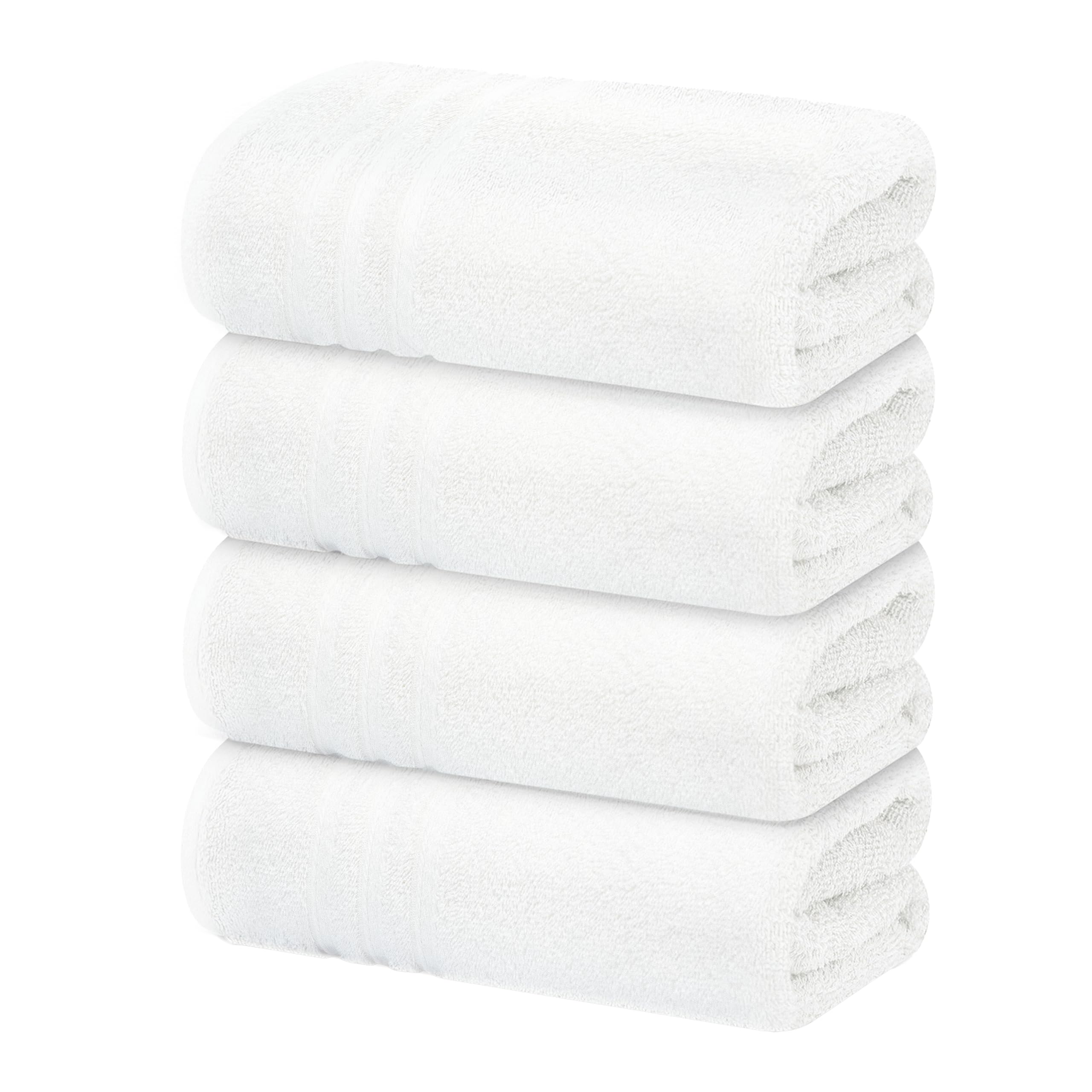 Tens Towels 4 Piece Bath Towels Set, 100% Cotton, 27 Inches X 54 Inches, Perfect Everyday Shower Towels, Light Weight, Quick Dry