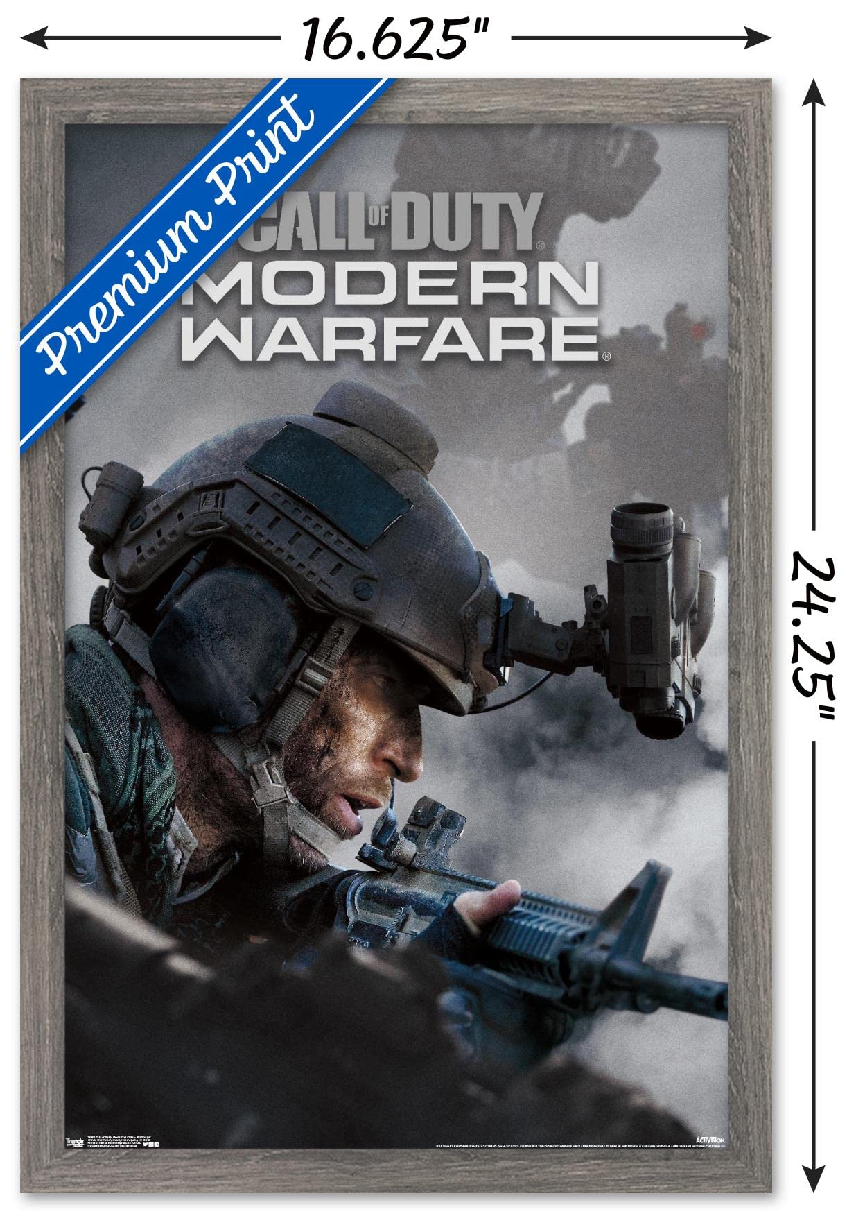 Trends International Call Of Duty: Modern Warfare - Multiplayer Wall Poster, 14.725'' X 22.375'', Barnwood Framed Version