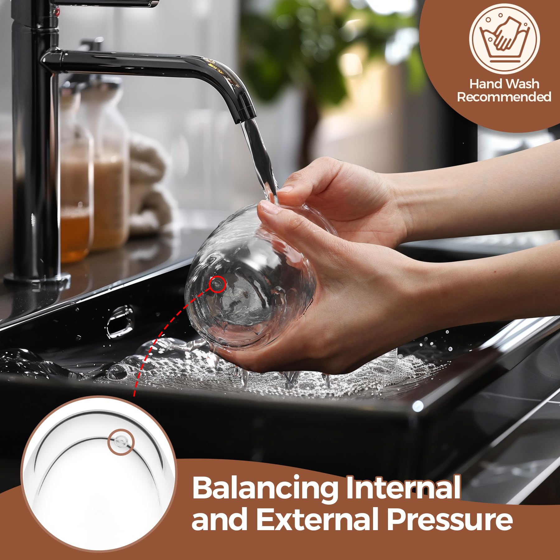 Comsaf Glass Coffee Mugs Set Of 6, Double Wall Insulated Thermal Cups 12Oz, Clear Glass Coffee Cup For Tea/Juice/Milk, Latte Cap