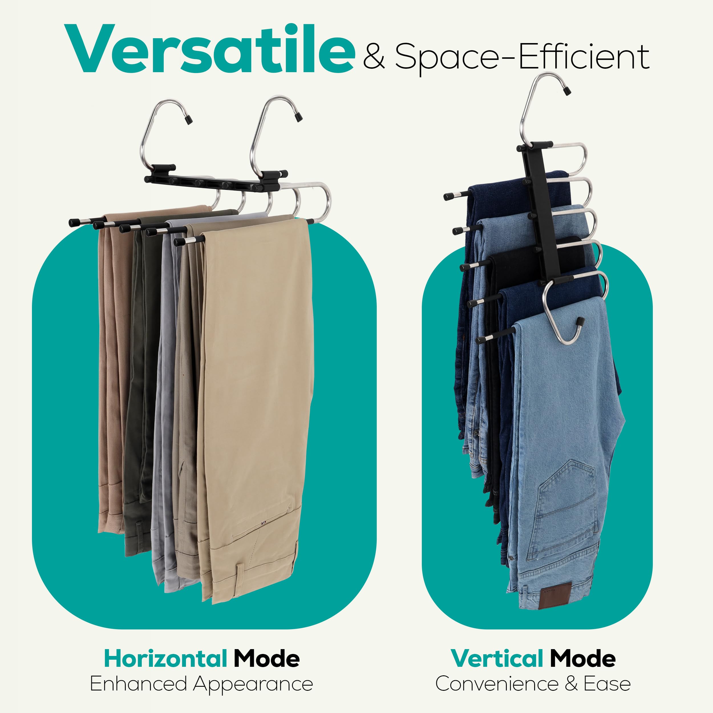 Utopia Home Pants Hangers Space Saving 2 Pack - Space Saving Hangers Or Closet Organizer For Clothes, Scarf, Pants & Skirt With