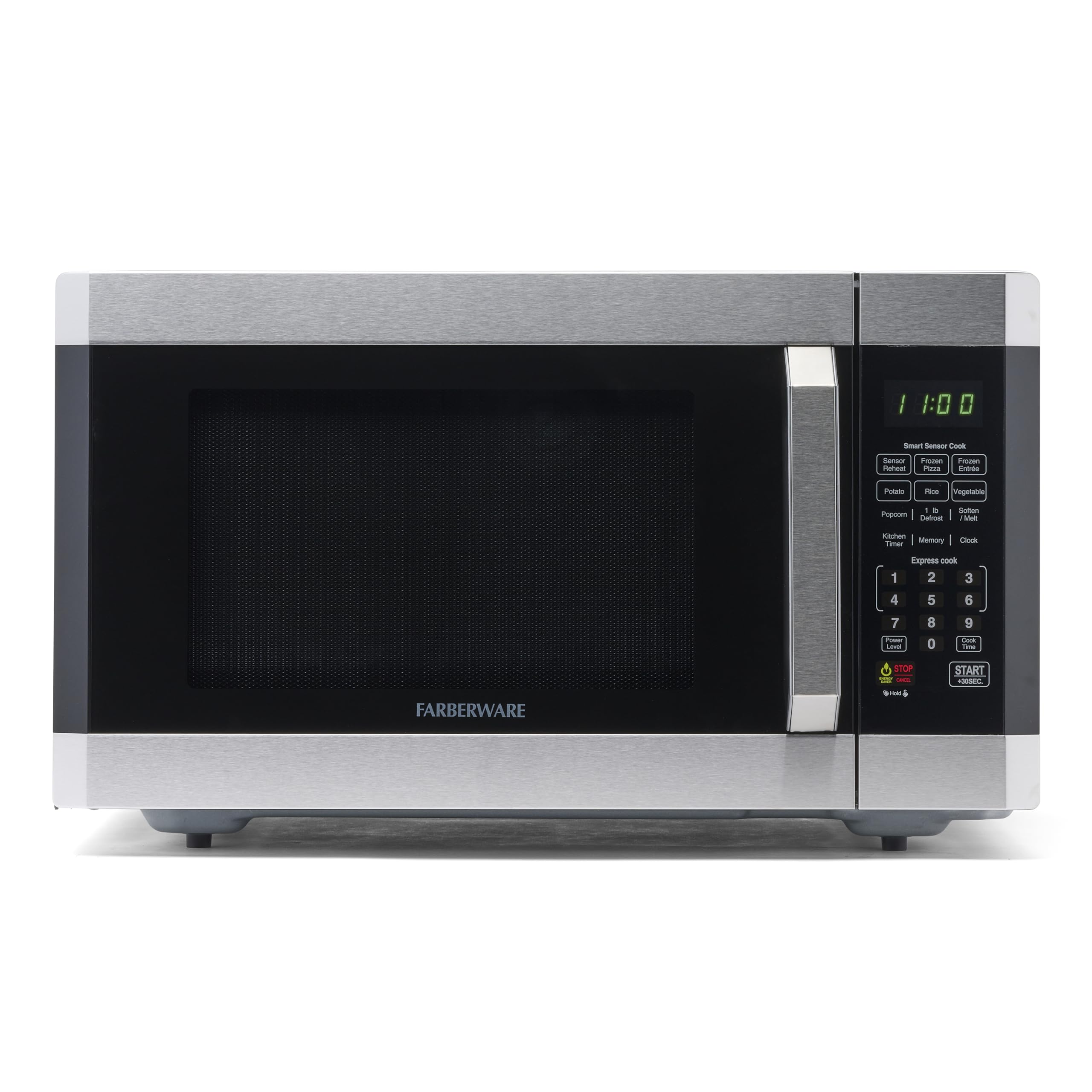 Farberware Countertop Microwave 1100 Watts, 1.6 cu ft - Smart Sensor Microwave Oven With LED Lighting and Child Lock - Perfect f