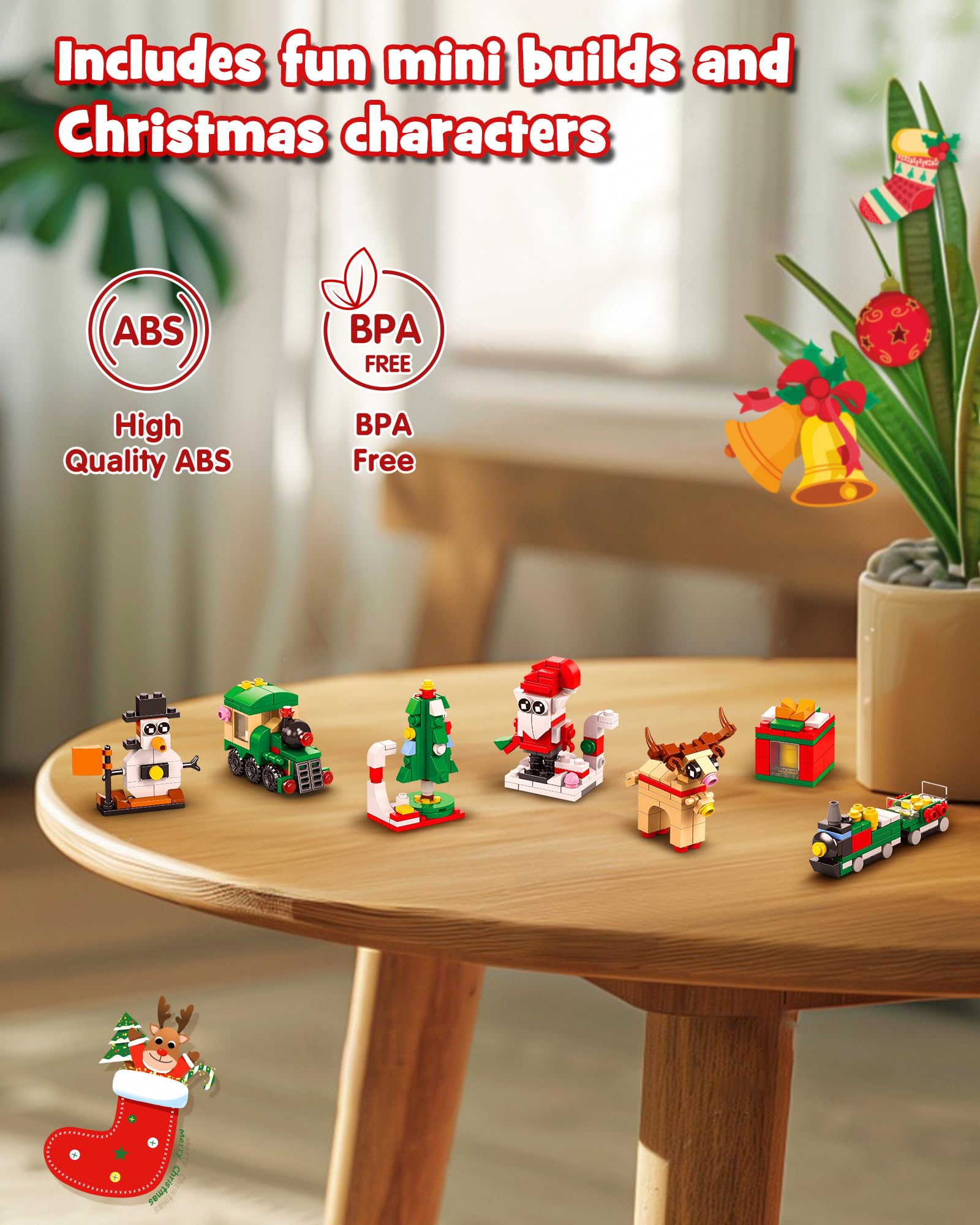 D-FantiX Christmas Advent Calendar 2025 for Kids, 24 In 4 Building Blocks Toy Sets, 24 Days Christmas Countdown Calendar, Xmas G