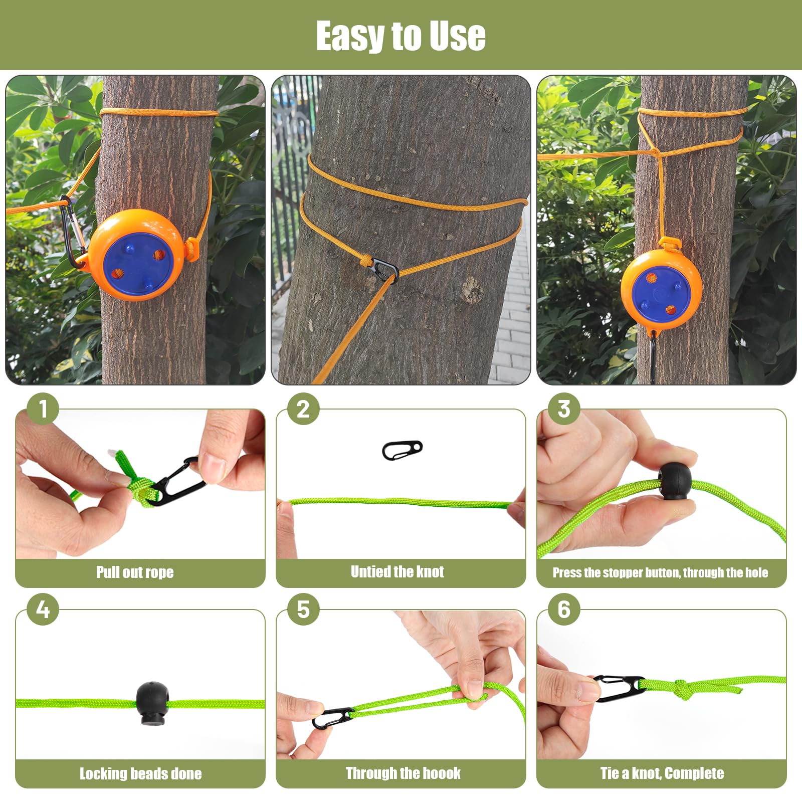 Portable Travel Clothesline Cord, Caudblor Adjustable 33Ft Camping Clothes Line, Laundry Drying Rope For Hotel Trip, Cruise, Out