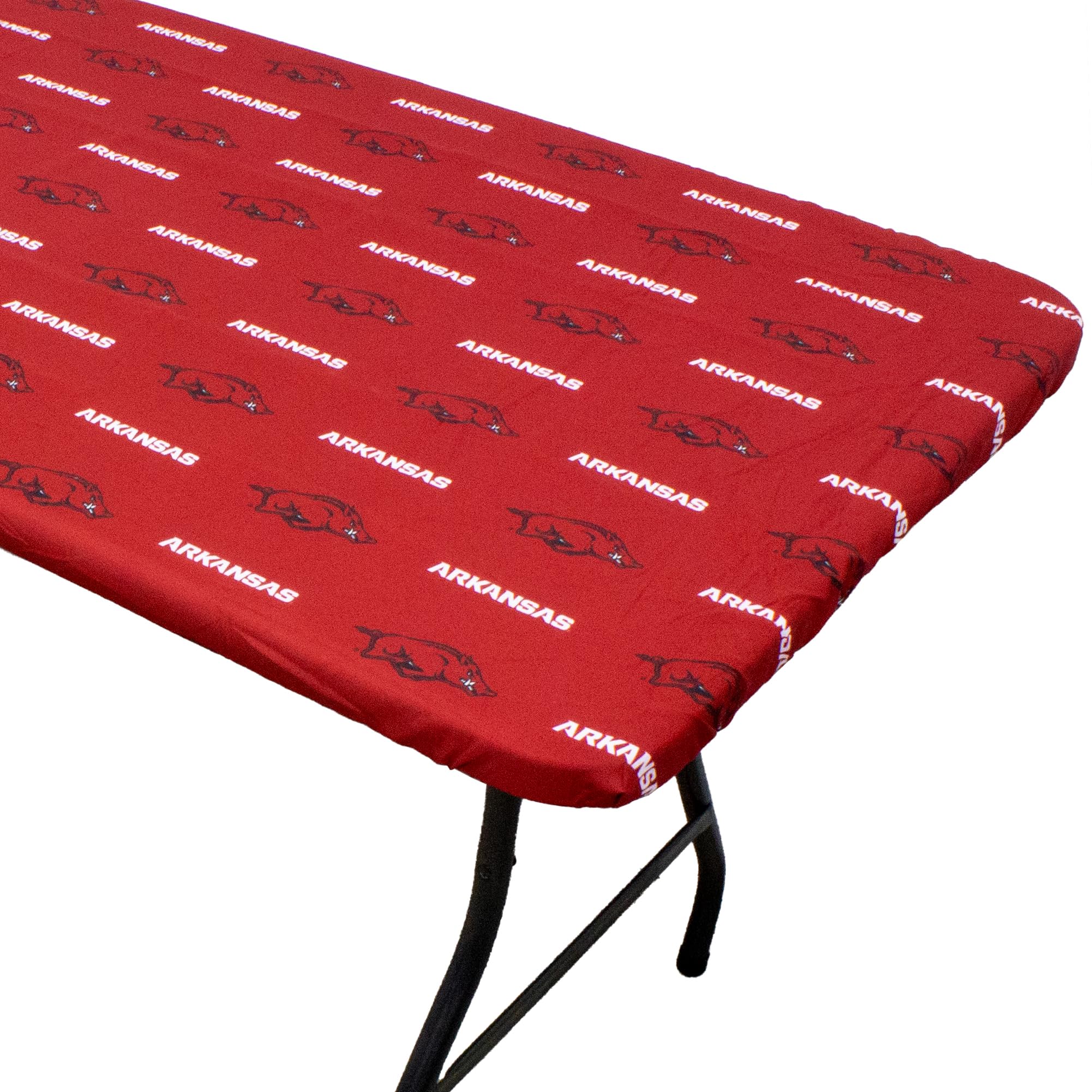 Arkansas Razorbacks Tailgate Fitted Tablecloth, 72 x 30, 6 ft Table