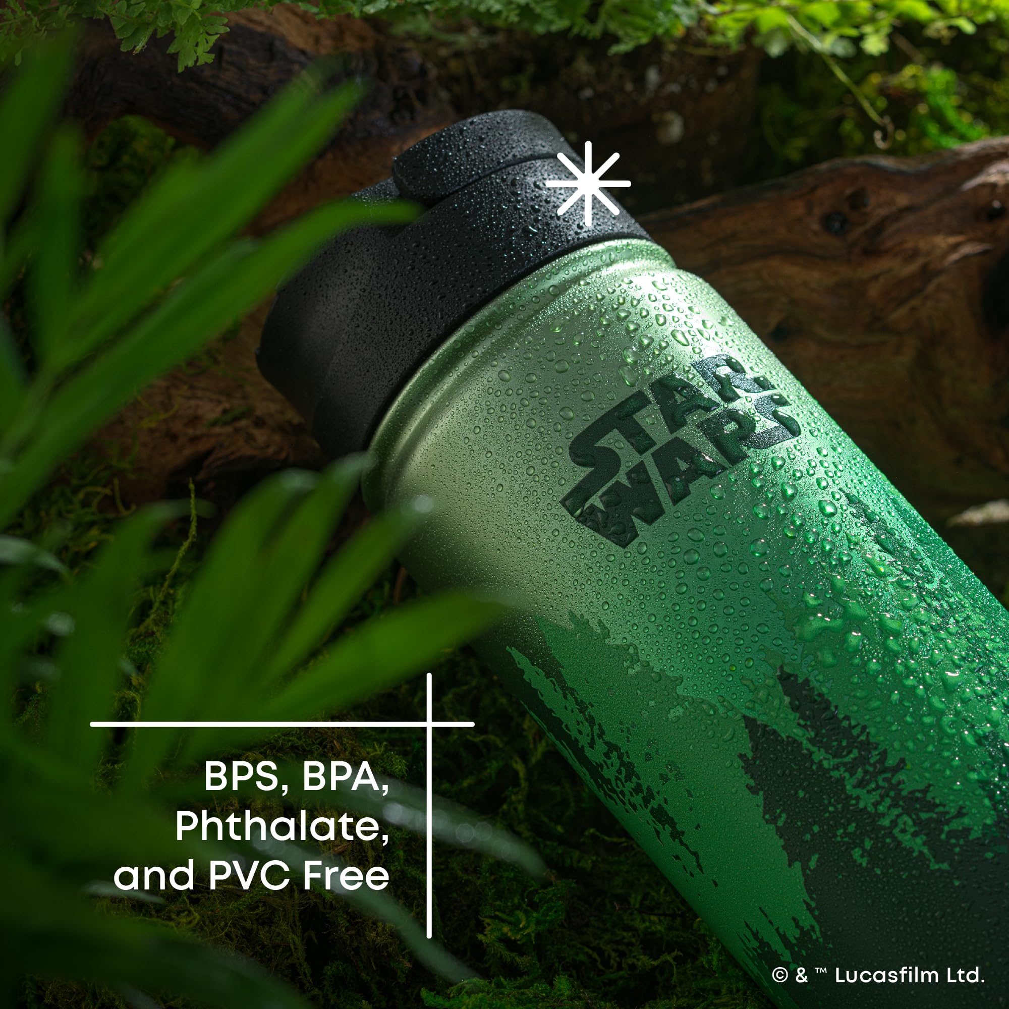 JoyJolt Stainless Steel Water Bottle 22 oz, BPA-Free, Insulated, Star Wars Endor Collection, JSW10896