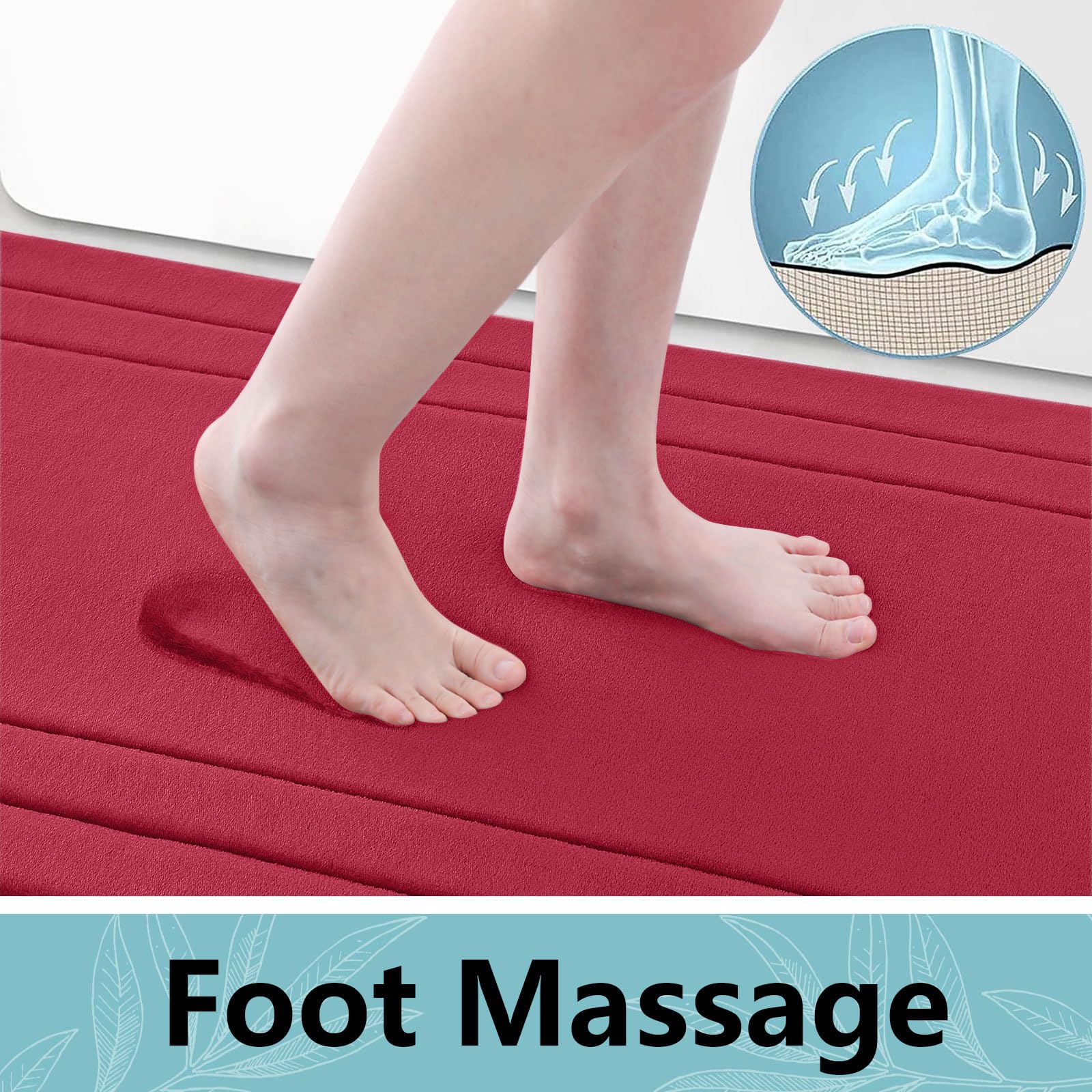 Arotive Memory Foam Bathroom Rug Mat 30X20, Ultra Soft And Absorbent Bath Mat, Machine Wash Dry, Comfortable Bath Rug Carpet For