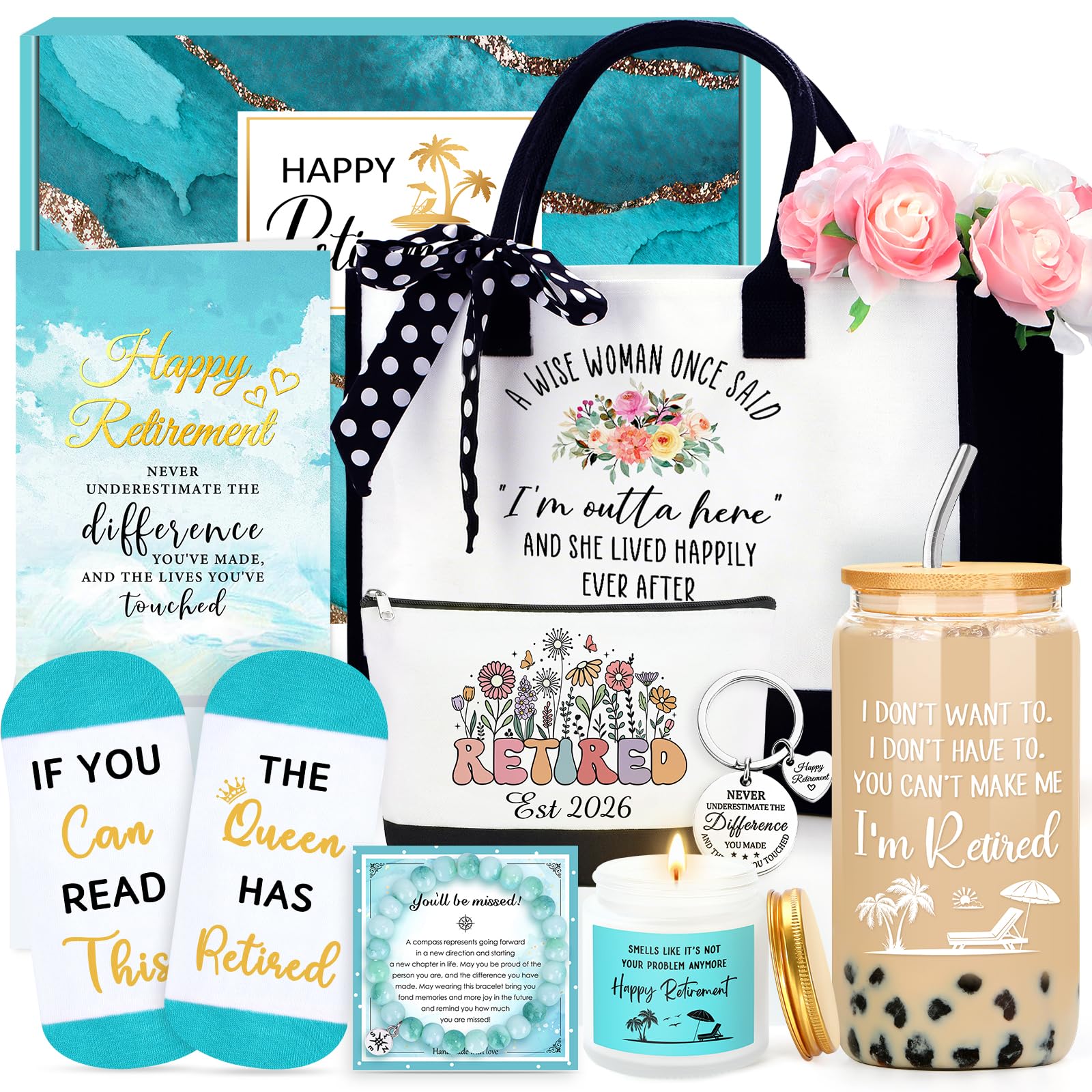 Retirement Gifts for Women 2026 Cool Retired Gifts for Women Blue Funny The Queen Has Retired Gift Basket for Woman Unique Happy