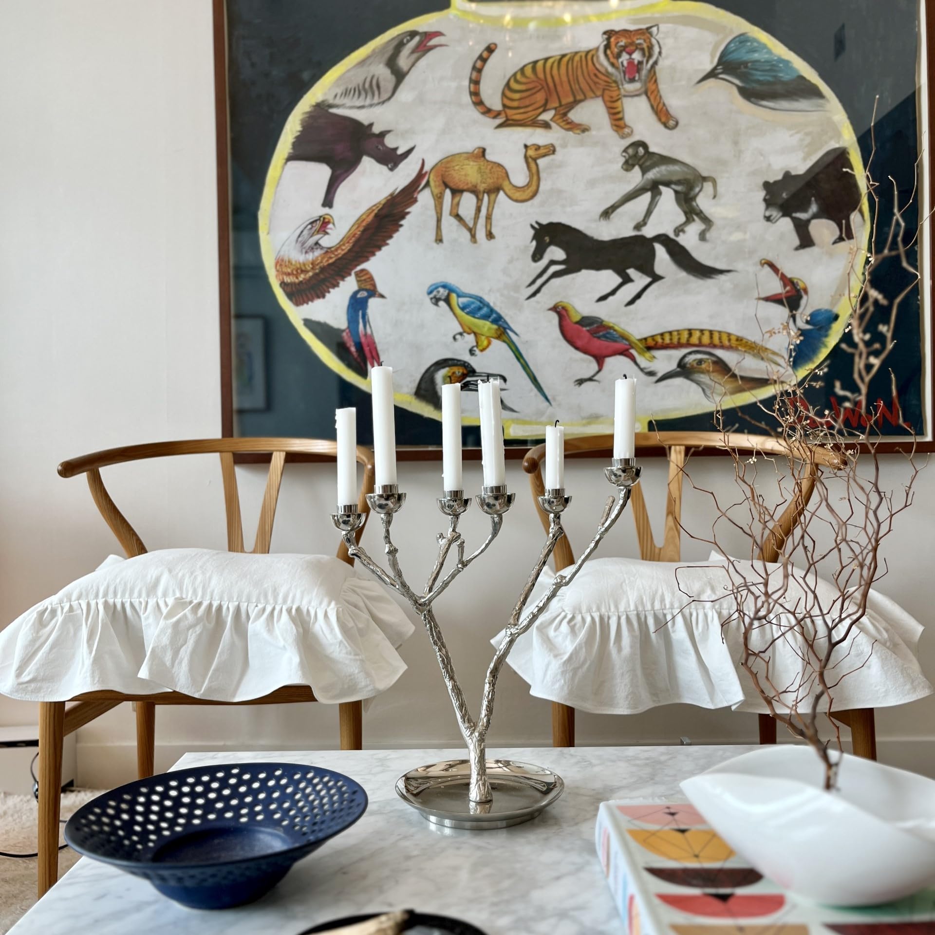 Cozymomdeco Korean Made Chair Pad Slipcover 17.7'X17.7' Chair Cushion Cover Ties With Ruffle Farmhouse Decor No Cushion Insert,