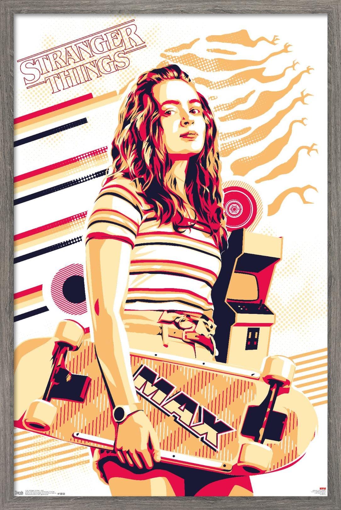 Trends International Netflix Stranger Things: Season 3 - Max Wall Poster, 22.375'' X 34'', Barnwood Framed Version