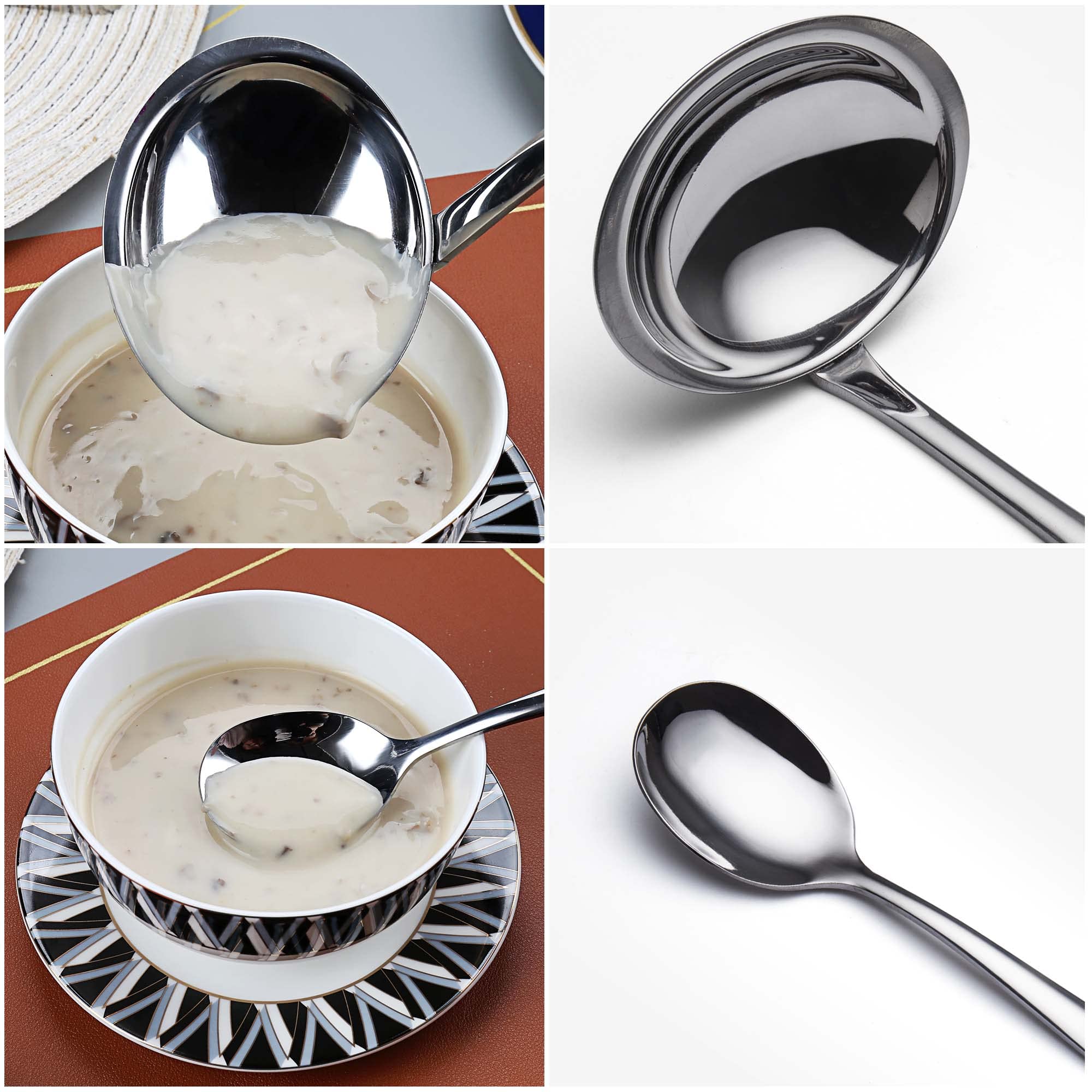 10 Piece Stainless Steel Serving Utensils Set, Serving Spoon, Soup Ladle, Salad Spoon And More, Serving Set, Flatware Set, Buffe