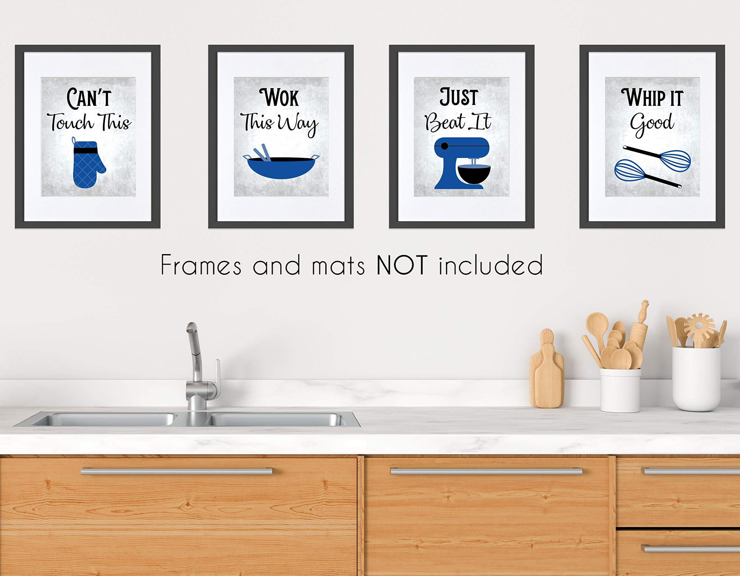 80S Music Songs Retro Vintage Inspirational Kitchen Wall Art Dining Room Cafe And Restaurant Decor Royal Blue Black Gray Grey Wh