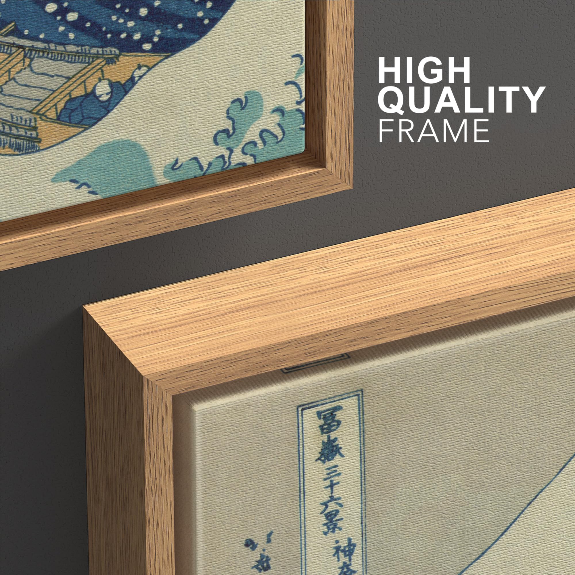 Wall26 Framed Canvas Print Wall Art Set The Great Wave Off Kanagawa By Hokusai Cultural Historic Oil Painting Fine Art Reproduct