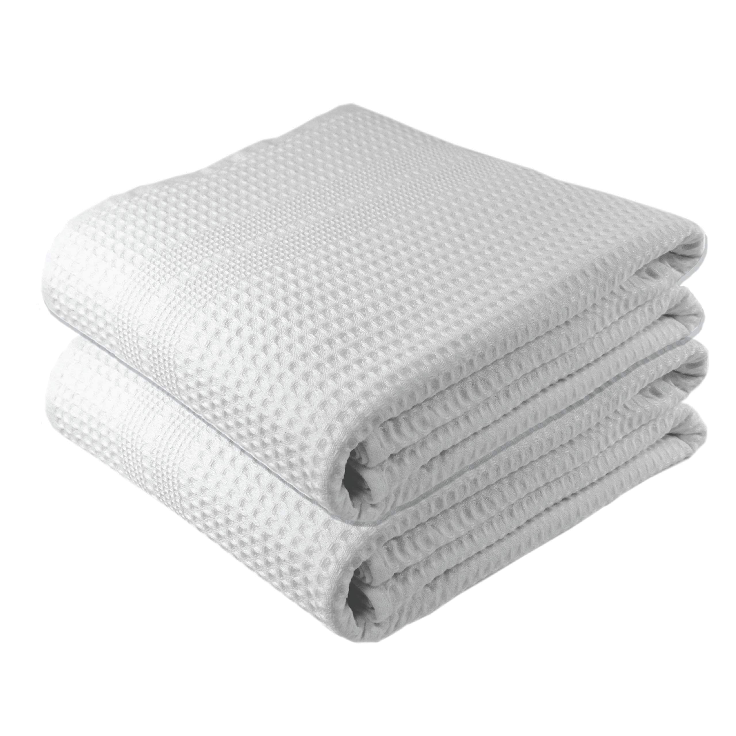 Gilden Tree Waffle Towels Quick Dry Lint Free Thin, 2 Pack Bath Sheets 40X80 Oversized Extra Large For Adults, Classic Style (Wh