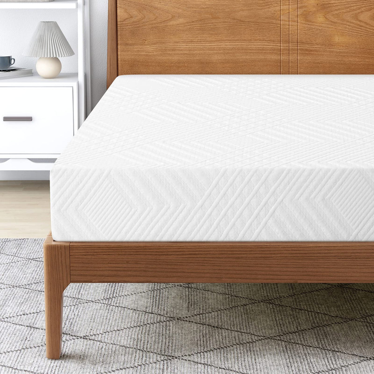 Liferecord 8 Inch Full Mattress In A Box, Gel Memory Foam Mattresses Made In Usa For Full Bed, Medium Firm, White