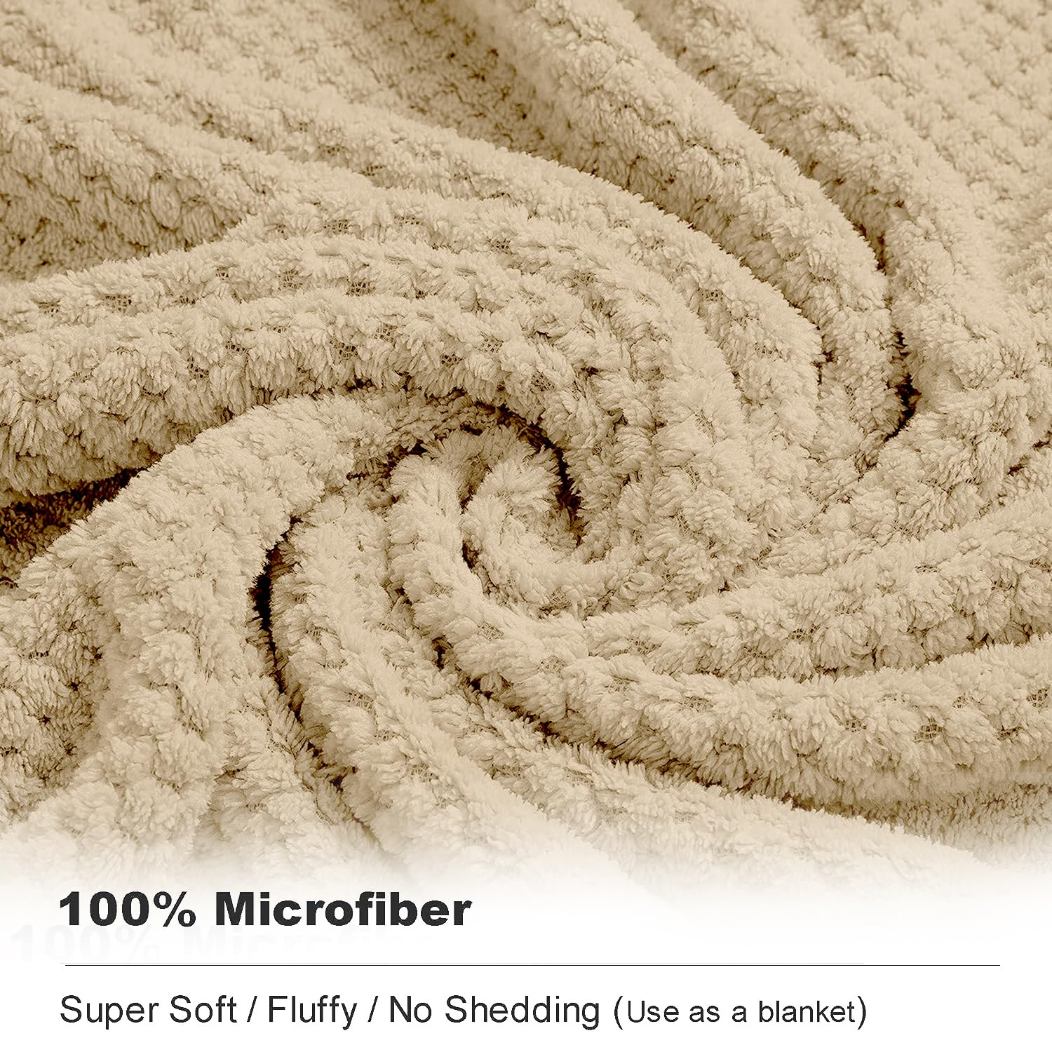 8-Piece Bath Towel Set  2 Extra Large Bath Towel Sheets  2 Hand Towels and 4 Washcloths - Highly Absorbent Quick Dry Microfiber Ultra Soft Towel Set for Bathroom  Waffle Weave  Pack of 8 (Camel)