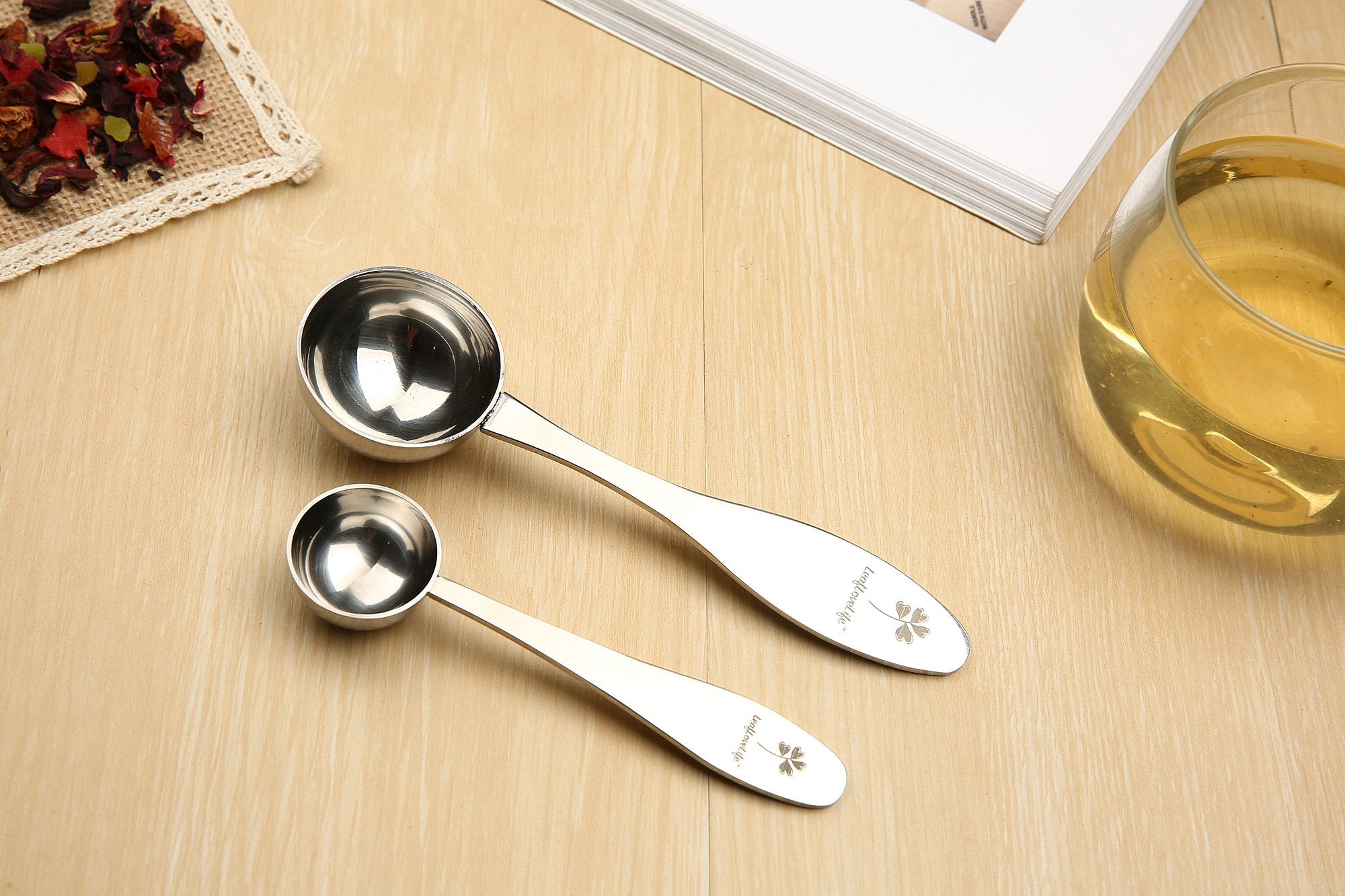 Leaflovelife Coffee Scoop - Stainless Steel Tablespoon Measuring Coffee Scoop - Perfect For Scooping Coffee, Cocoa, Tea, Protein