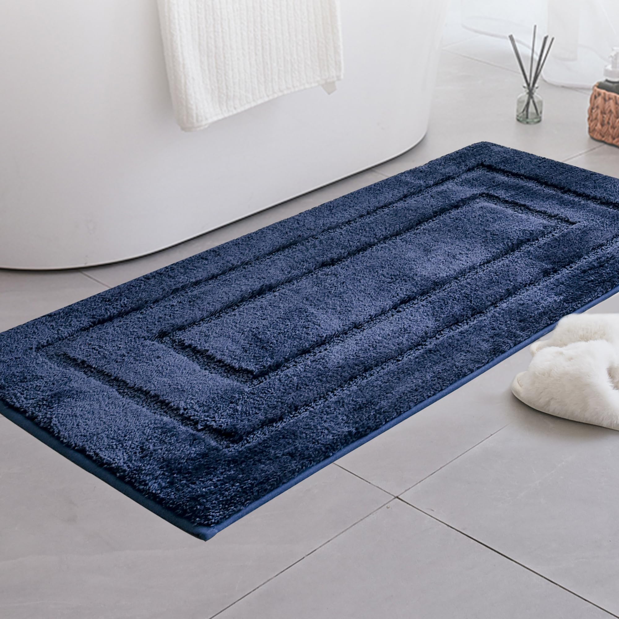 Granny Says Navy Bathroom Rugs, Bath Mats For Bathroom Non-Slip, Super Soft And Water Absorbent, Extra Large Bath Rugs Washable,