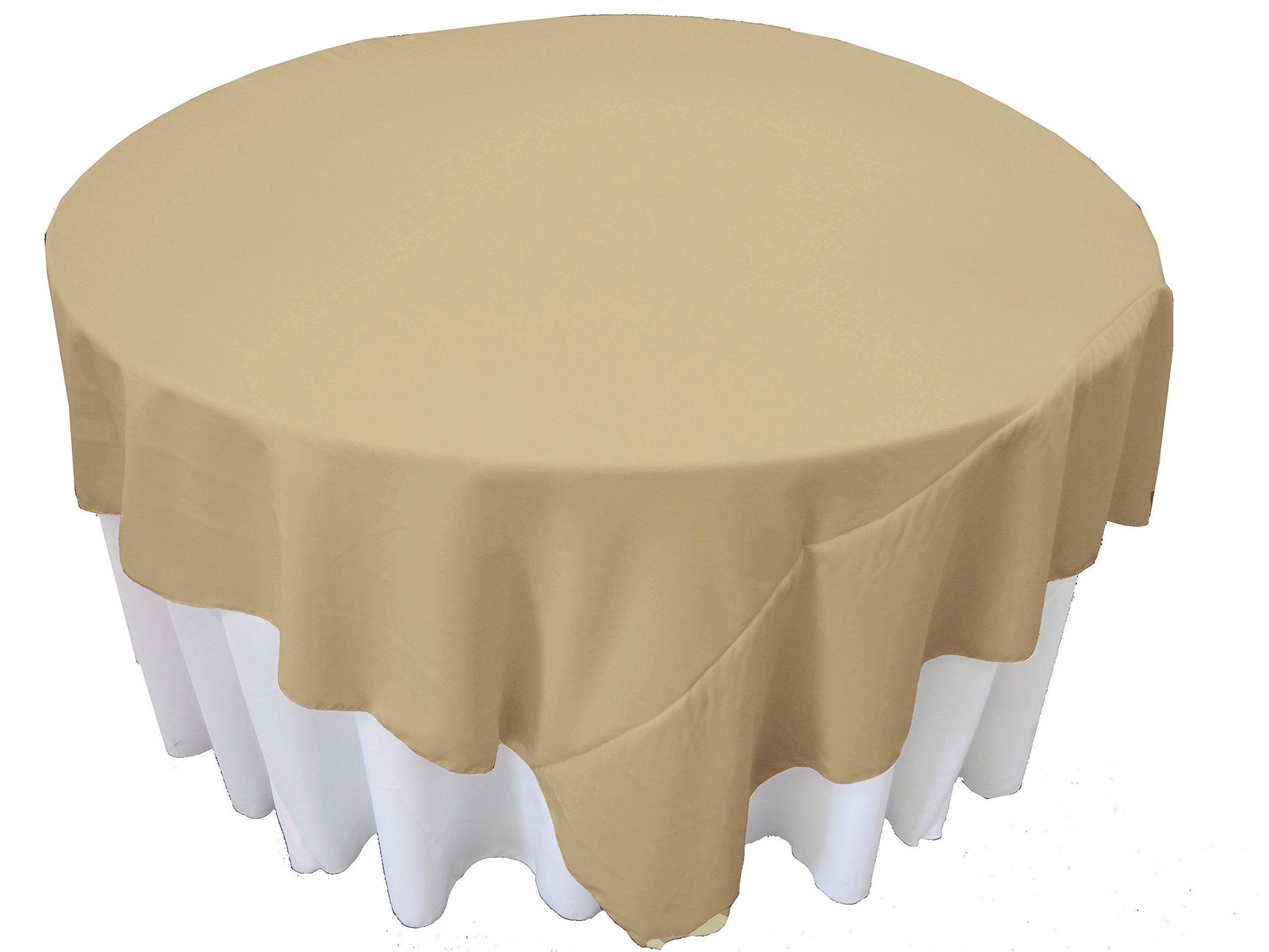 La Linen Polyester Poplin Washable Square Tablecloth, Stain And Wrinkle Resistant Table Cover 90X90, Fabric Table Cloth For Dinn