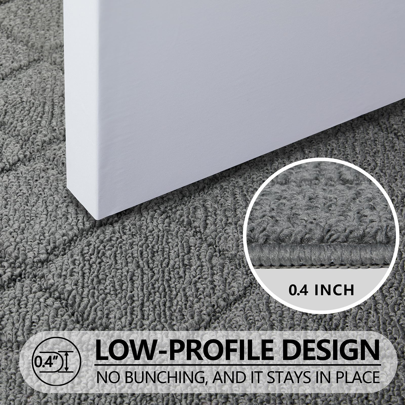REFETONE Indoor Door Mat  Front Back Door Rug  32x40  Non-Slip Absorbent Resist Dirt Entry Mat  Machine Washable Low-Profile Inside Floor Mats Doormat for Entryway  Dark Grey