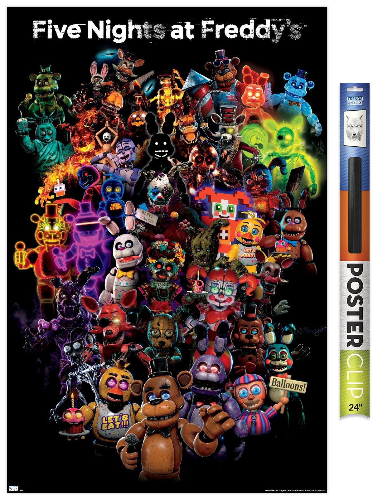 Trends International Five Nights At Freddy'S: Special Delivery - Collage Wall Poster, 22.37'' X 34.00'', Poster & Clip Bundle