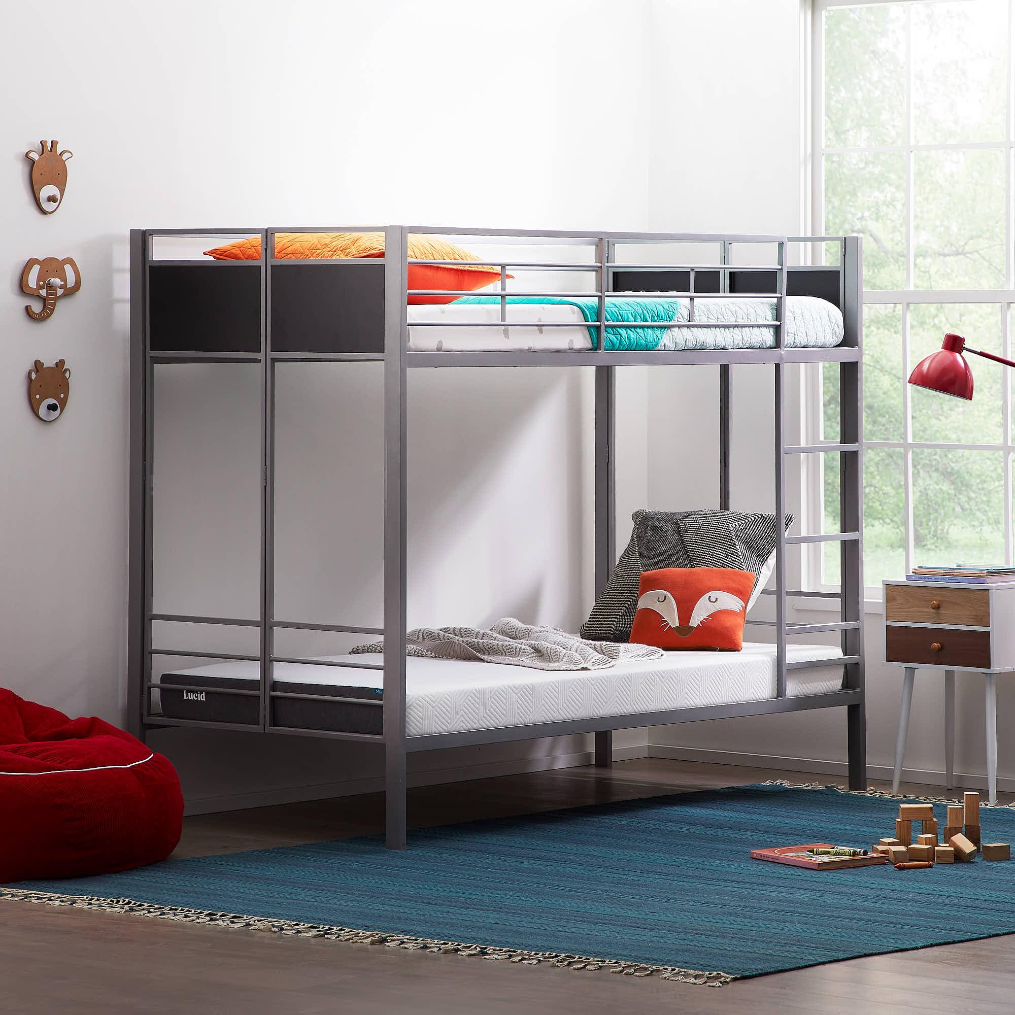 Lucid 5 Inch Memory Foam Mattress - Low Profile - Firm Feel - Infused with Bamboo Charcoal and Gel - Bed in a Box - Temperature