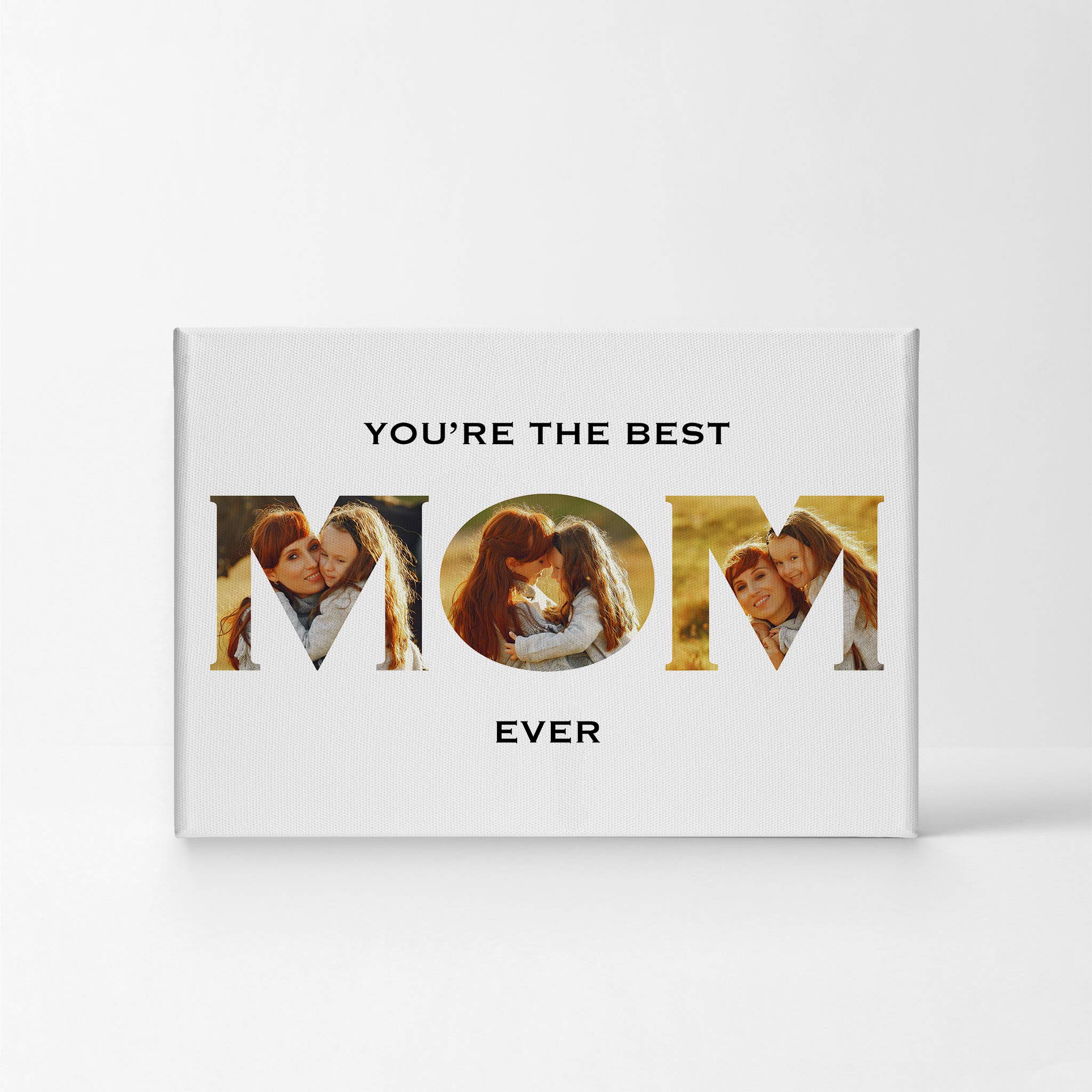 Smile Art Design Custom Photo Print Canvas Print With Your Photos Personalized Photo Upload 3 Images Collage Picture Mom Letteri