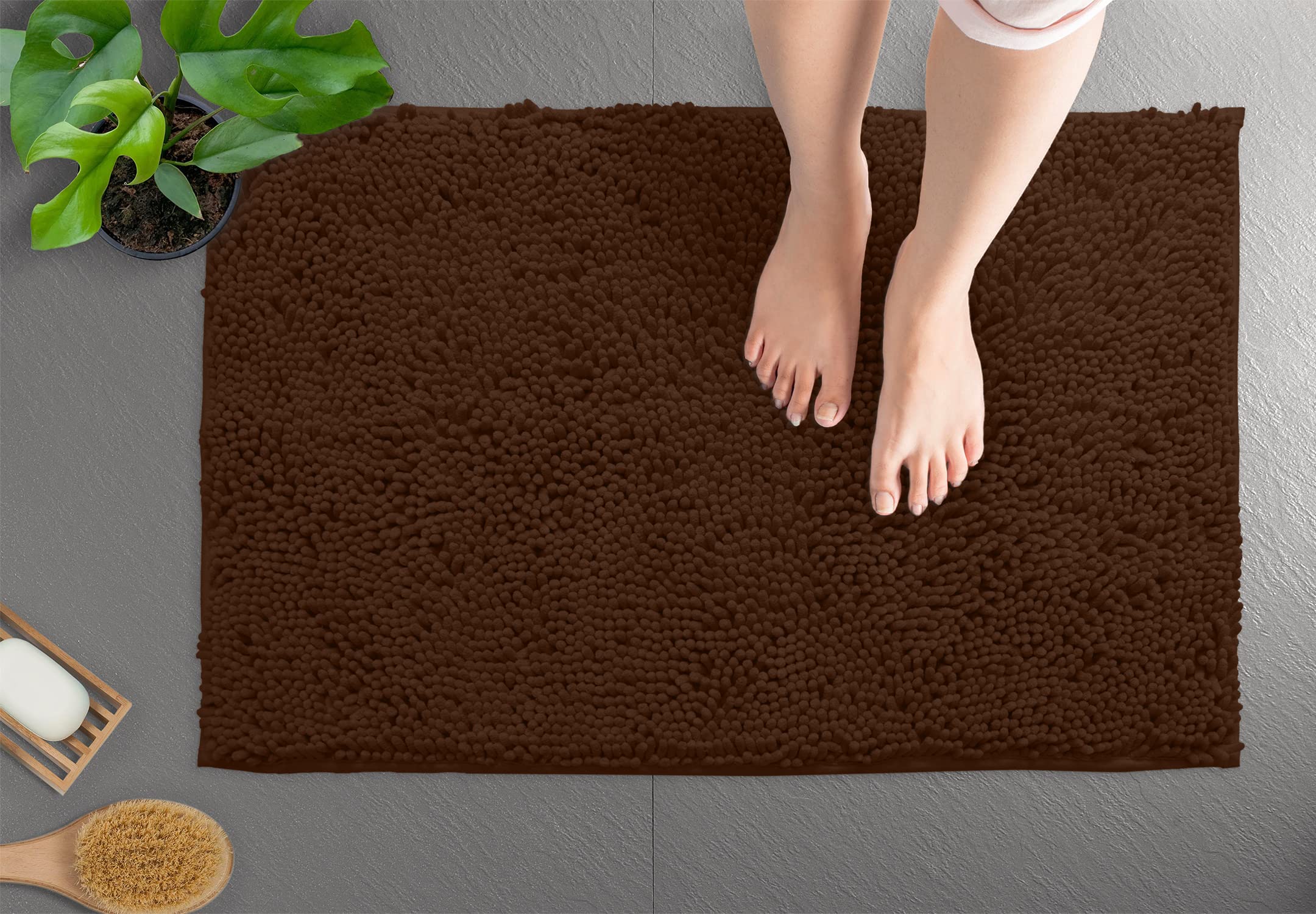 Luxurux Bath Mat-Extra-Soft Plush Bath Shower Bathroom Rug,1 Chenille Microfiber Material, Super Absorbent Shaggy Bath Rug Machi