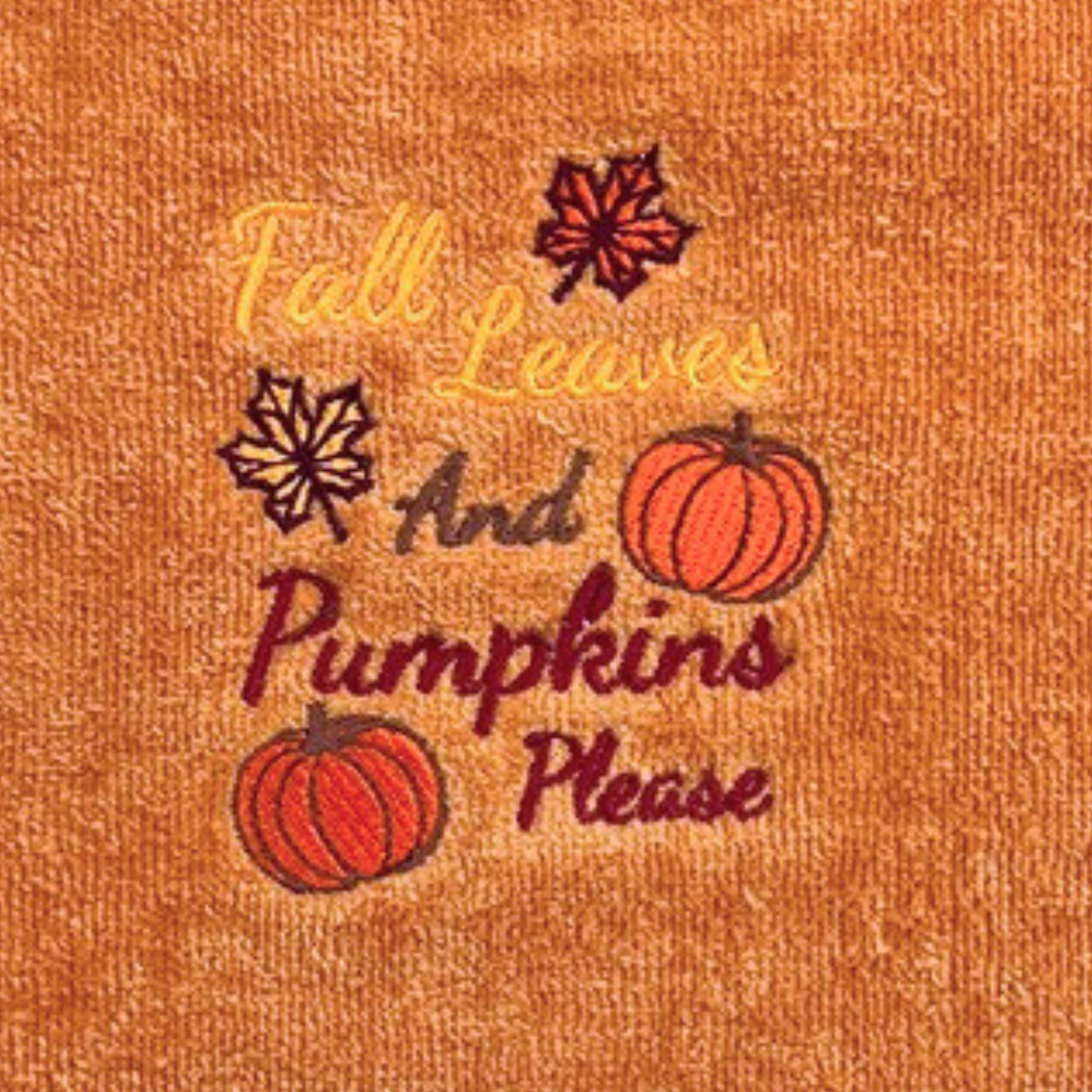 Serafina Home Fall Bath Hand Towels Bathroom Decor Farmhouse : Terracotta Rust Cotton Towels With Autumn Fall Leaves And Pumpkin
