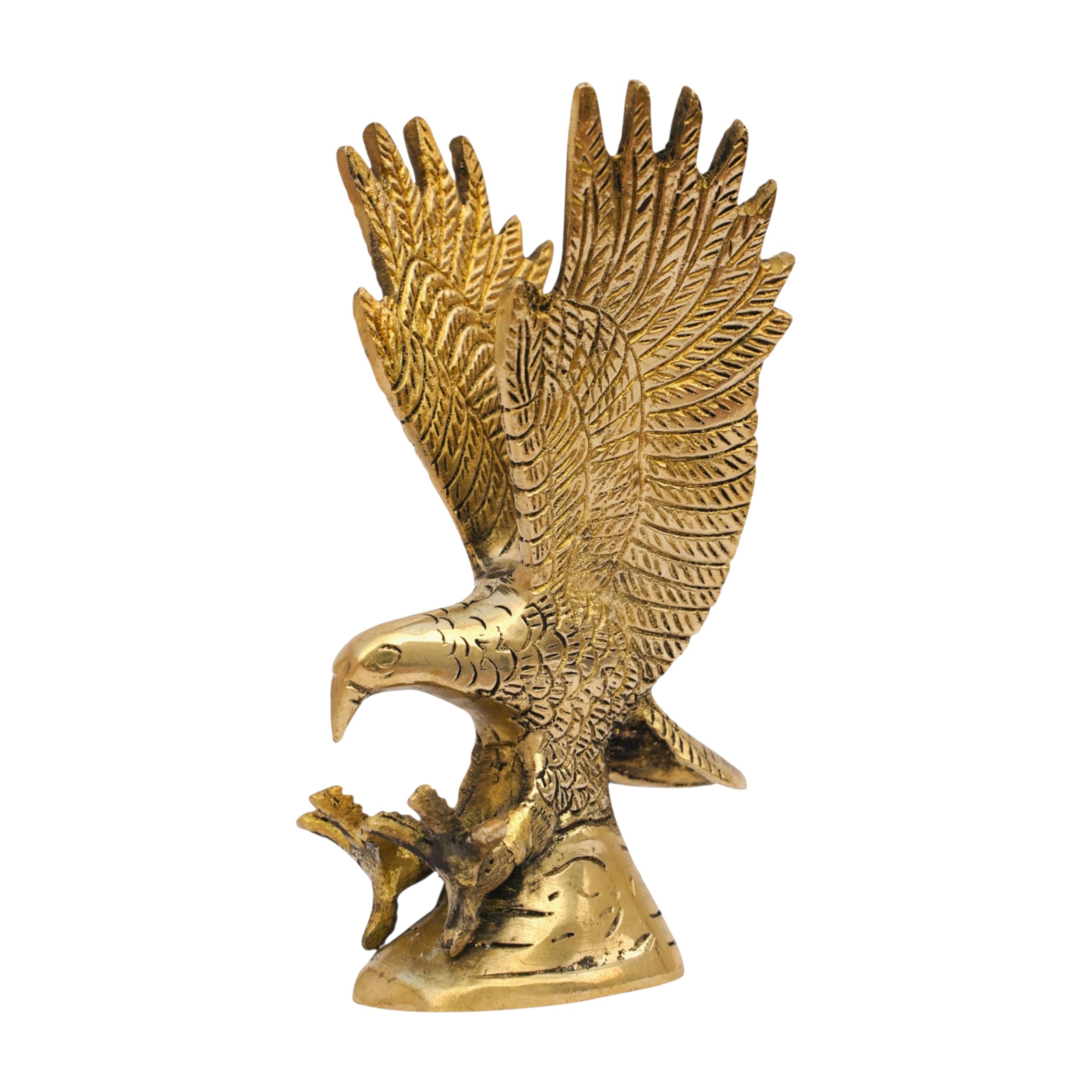 Brongs Brass Eagle Statue | Height - 15 Cm Aprrox | Weight - 550 Gram Approx | Vastu Idol For Home And Office | Zonal Placement 