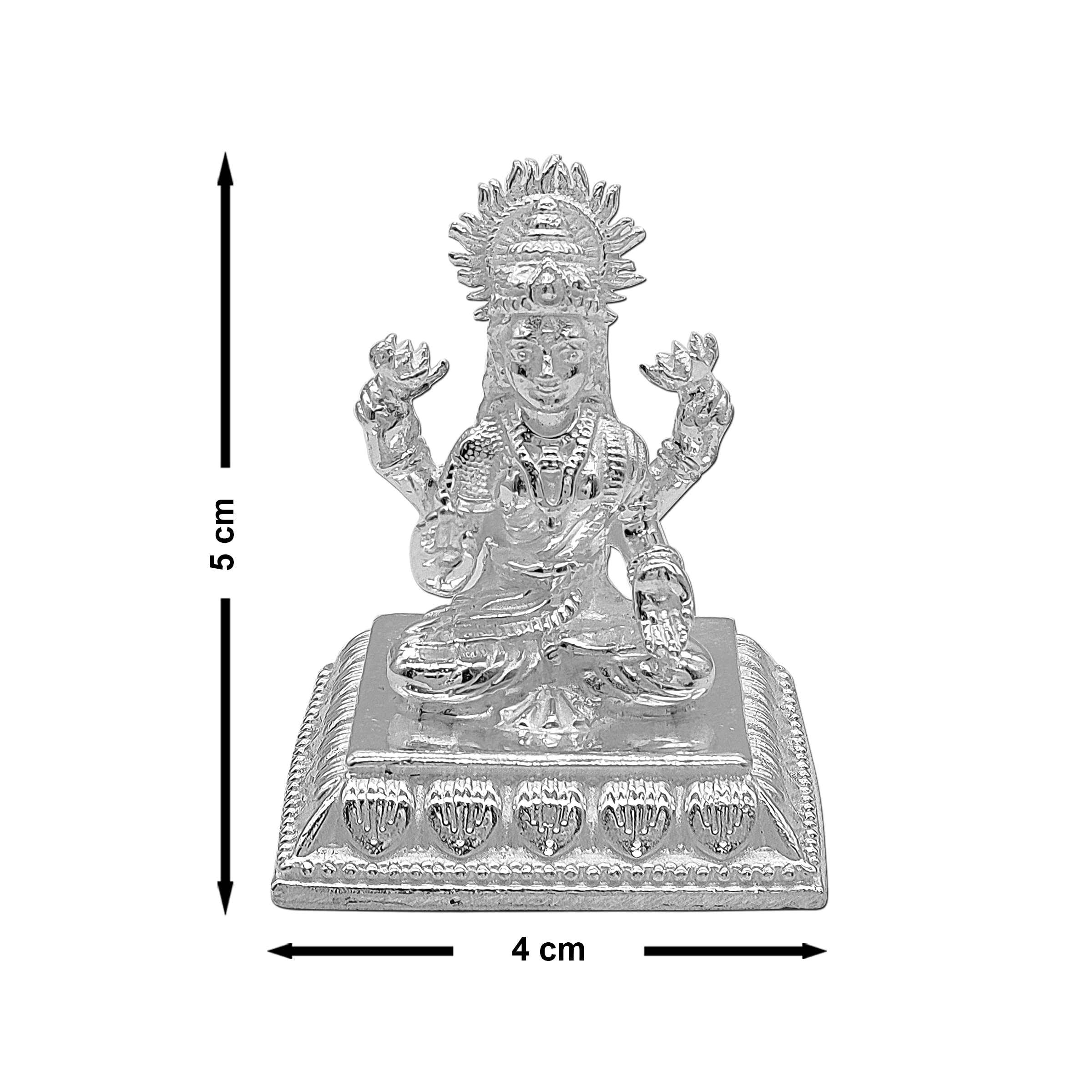 Maa Silver Pure Silver Laxmi Lakshmi Ji Bis Hallmarked Solid Idol/Murti With Square Paat Perfect For Gifting & Pooja Use (925 Pu