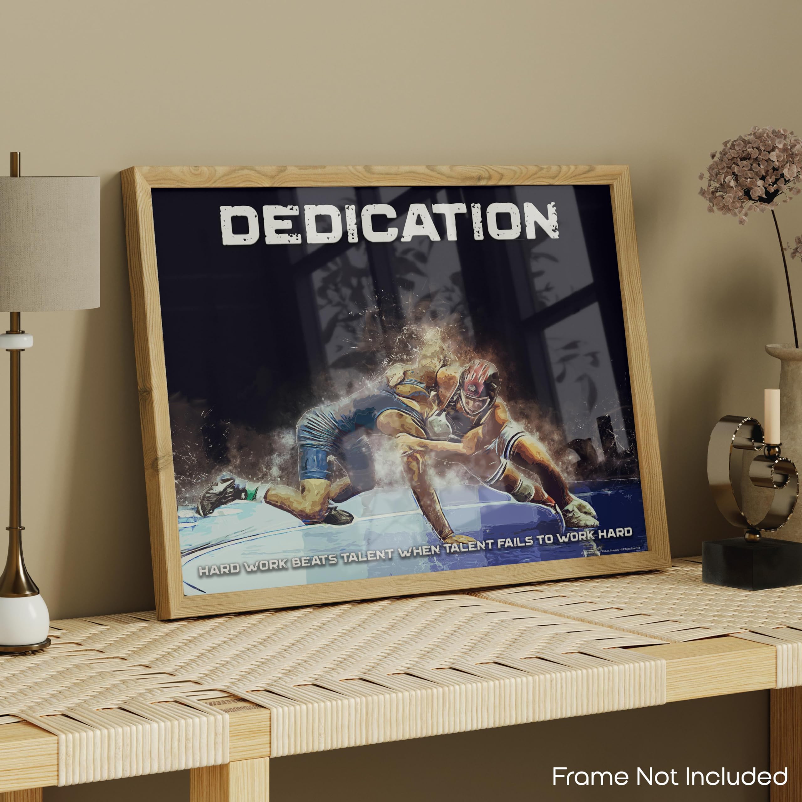 Inspirational Wall Art Co. Motivational Wrestling Poster - 11x14 inches, Multicolor, Unframed Print for Home Office Decor