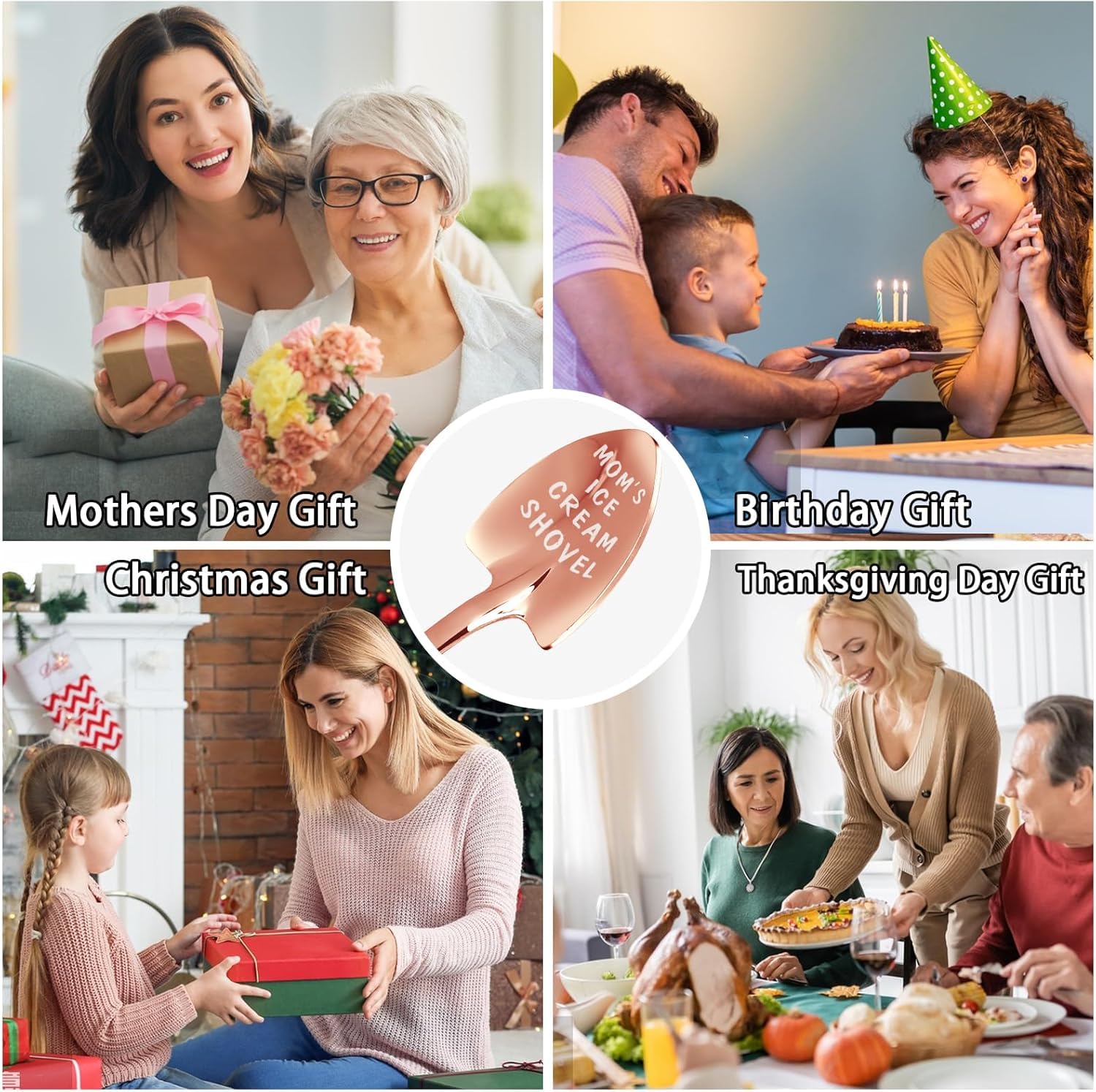 Gifts for Mom from Daughter Son Kids Mothers Day Gifts from Kids. MOM Birthday Gifts Ice Cream Spoon Scoop for Ice Cream Lovers,