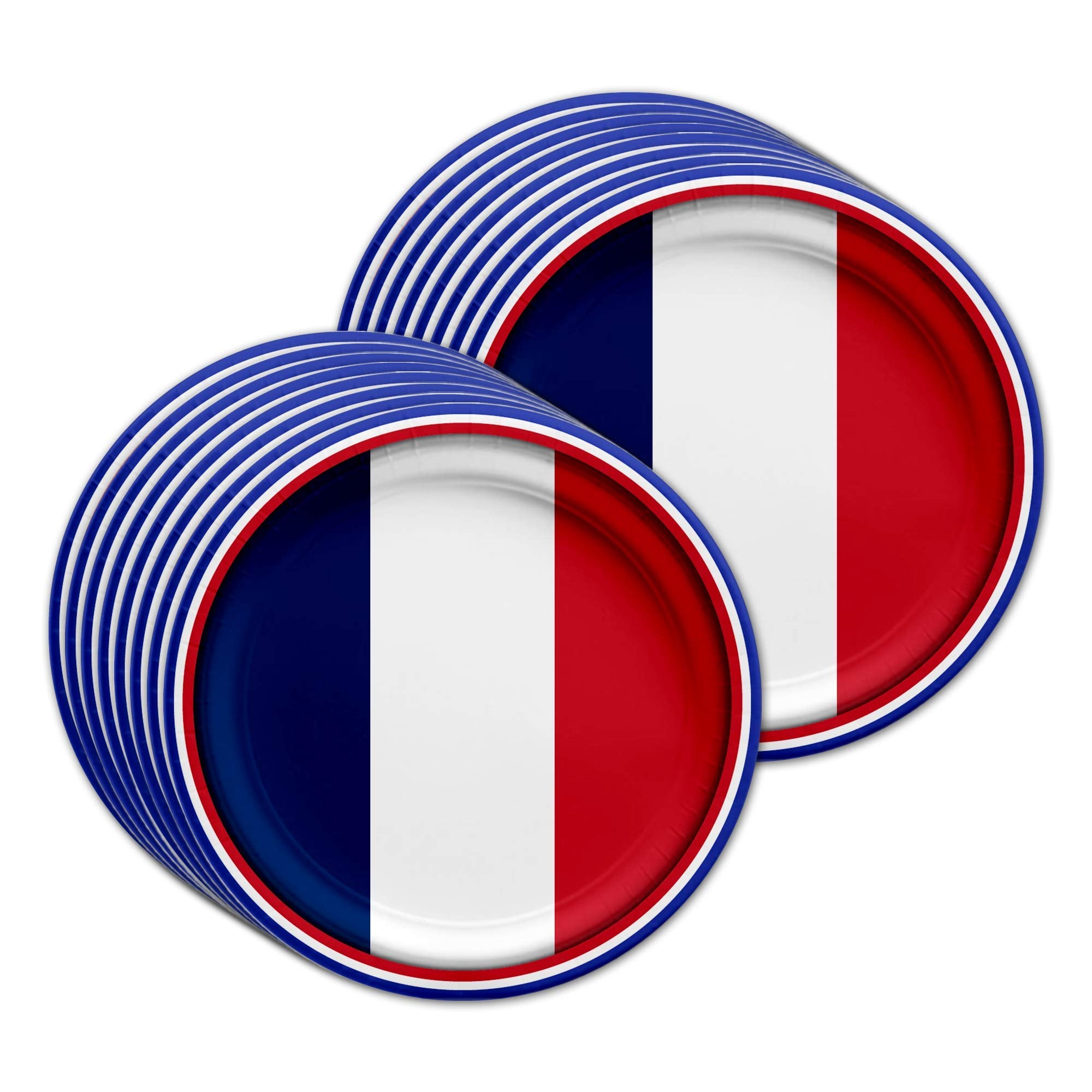 France French Flag Birthday Party Supplies Set Plates Napkins Cups Tableware Kit for 16