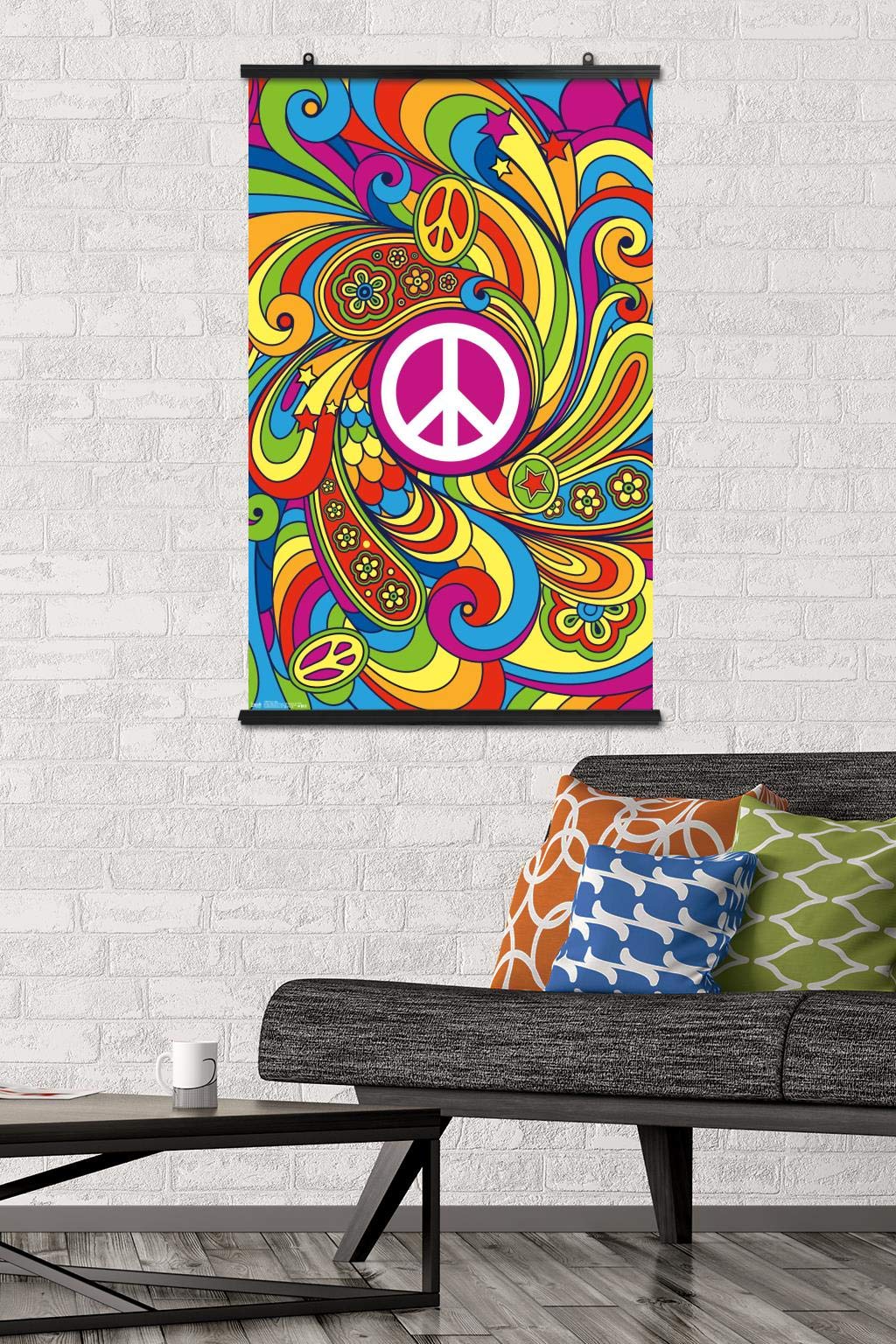 Trends International Peace Sign Wall Poster, 22.375'' X 34'', Poster & Clip Bundle