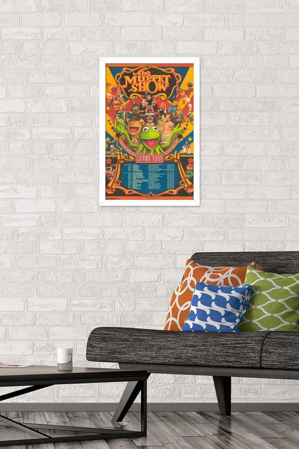 Trends International Disney The Muppets: Most Wanted - Grand Tour Wall Poster, 14.725'' X 22.375'', White Framed Version
