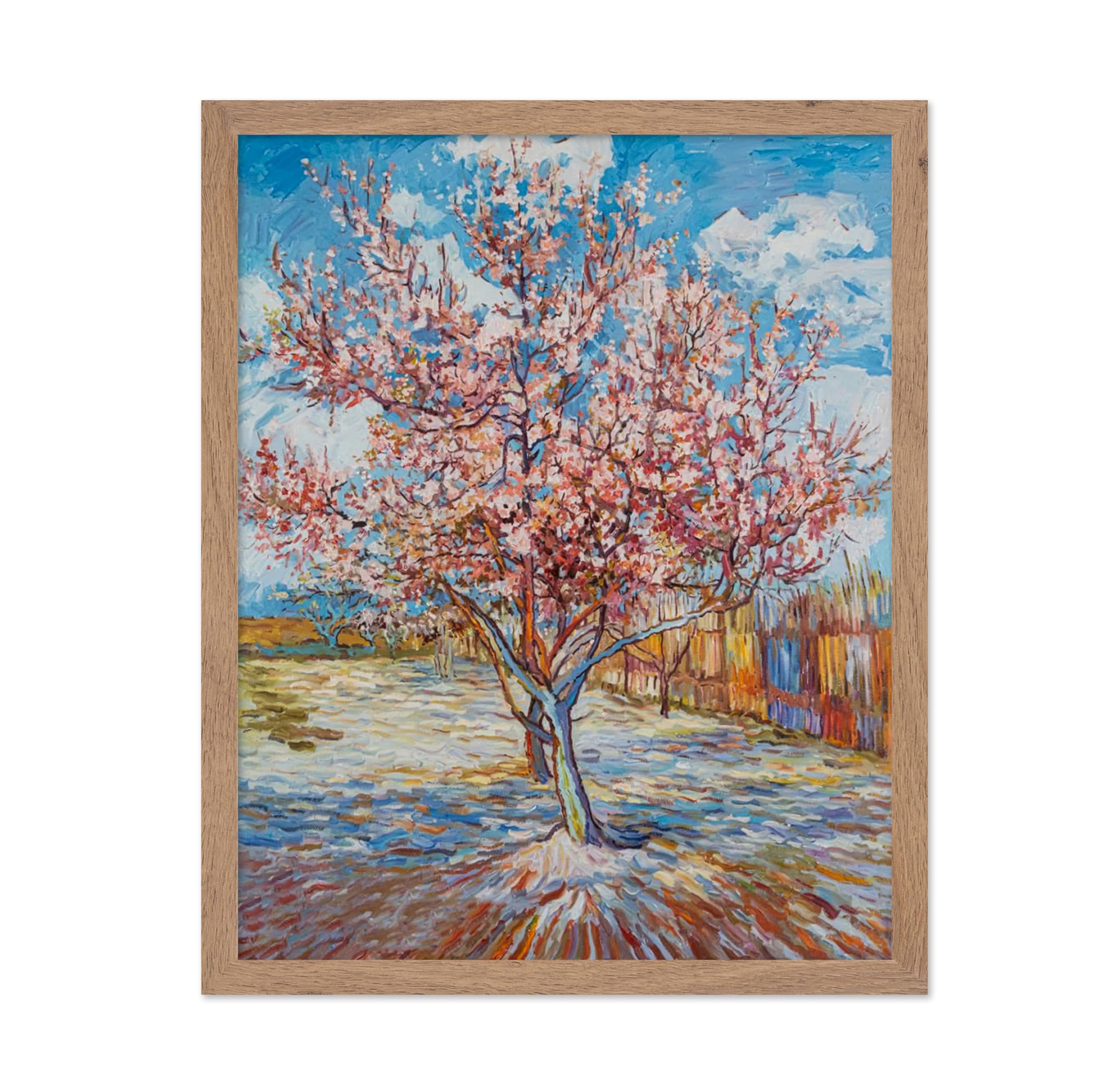 Poster Master Vintage Van Gogh Poster - Retro Impressionism Print - Gift for Artist, Painter - Pink Peach Tree in Blossom, Aesth